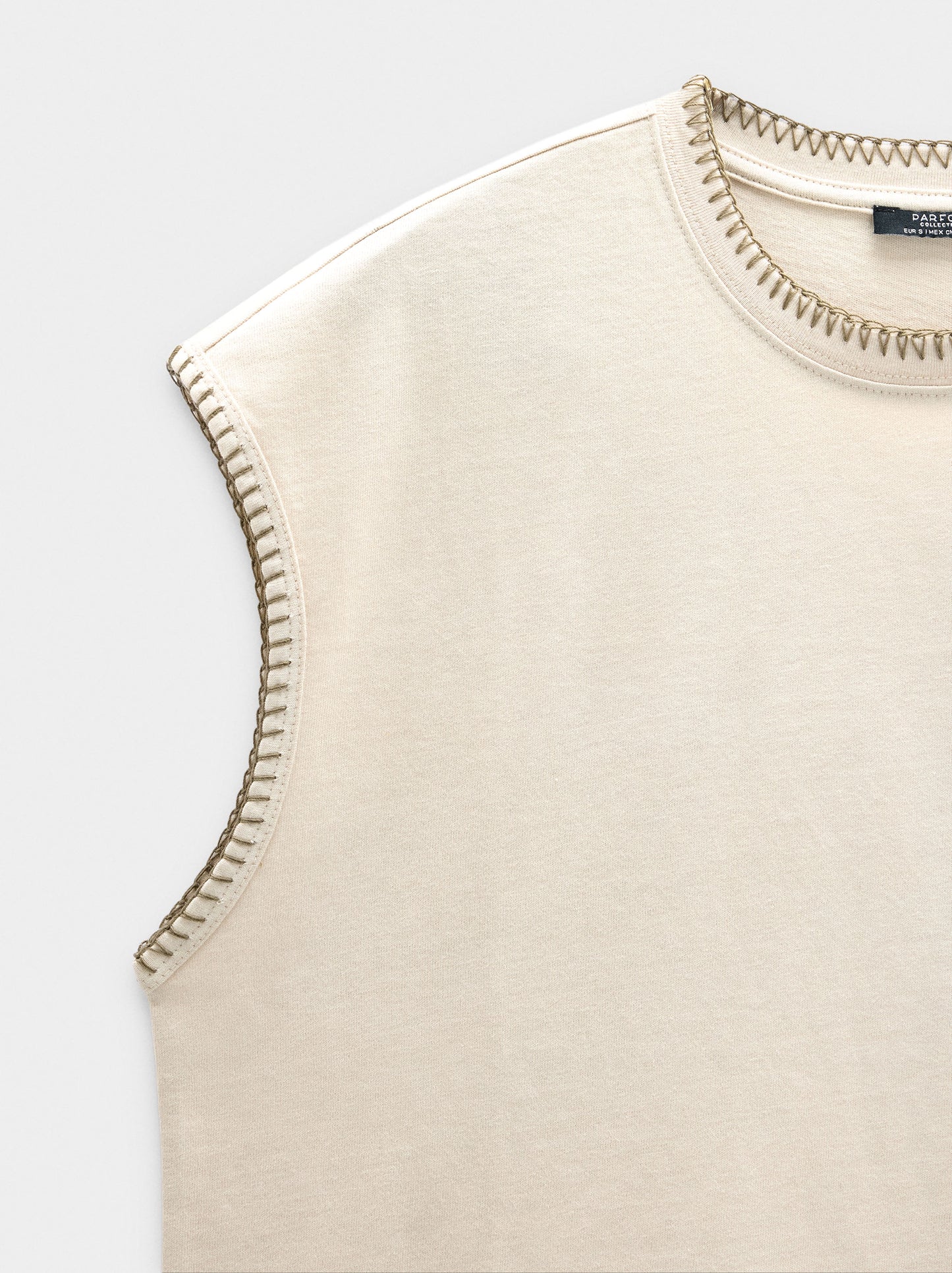 100% Cotton T-Shirt With Marked Edges