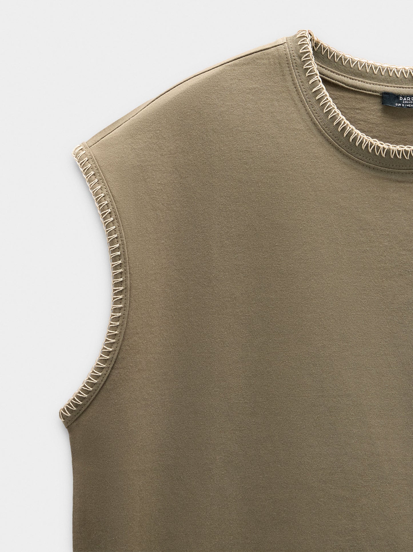 100% Cotton T-Shirt With Marked Edges