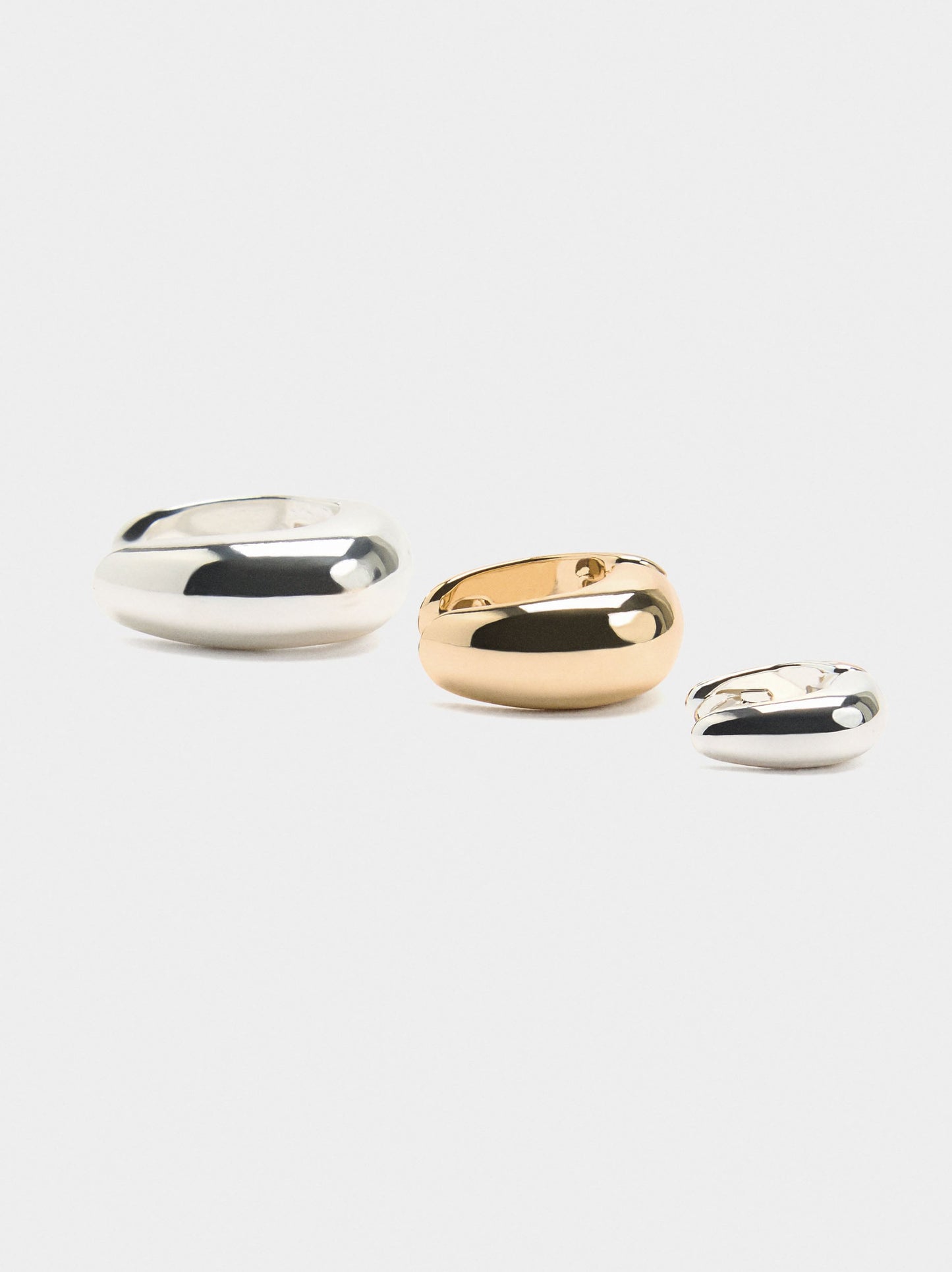 Set Of Bicolor Hoop Earrings