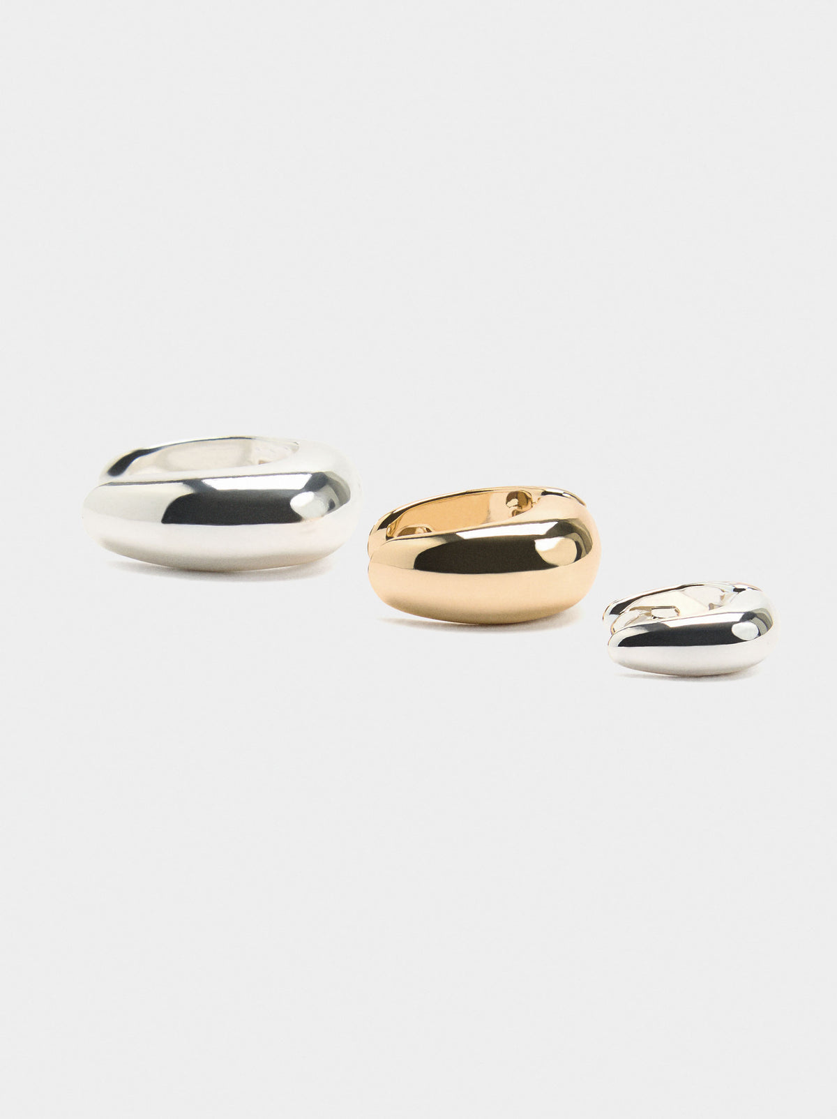 Set Of Bicolor Hoop Earrings