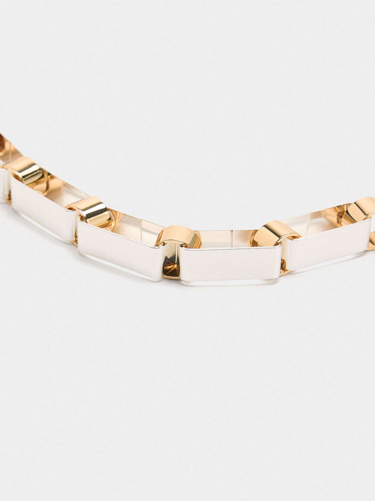 Short Bicolor Necklace With Long Links