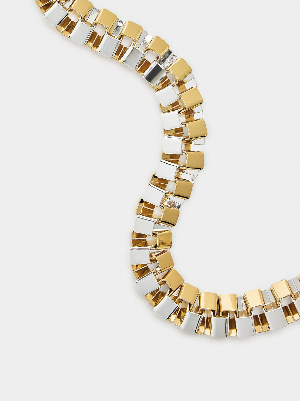 Double Bicolor Necklace With Rectangles