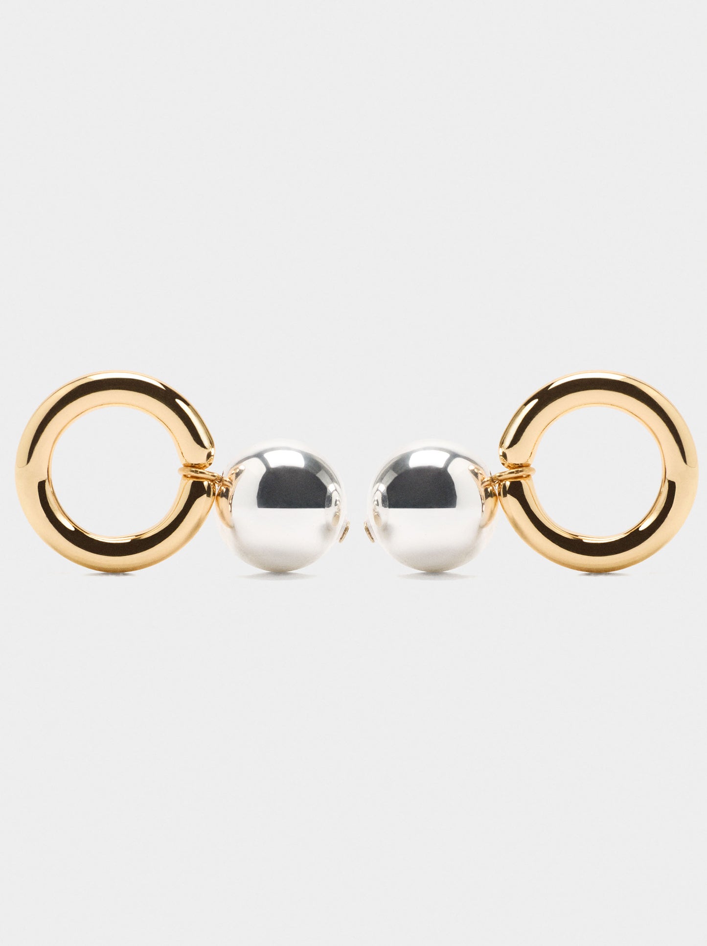 Hoop Earrings With Bicolor Spheres