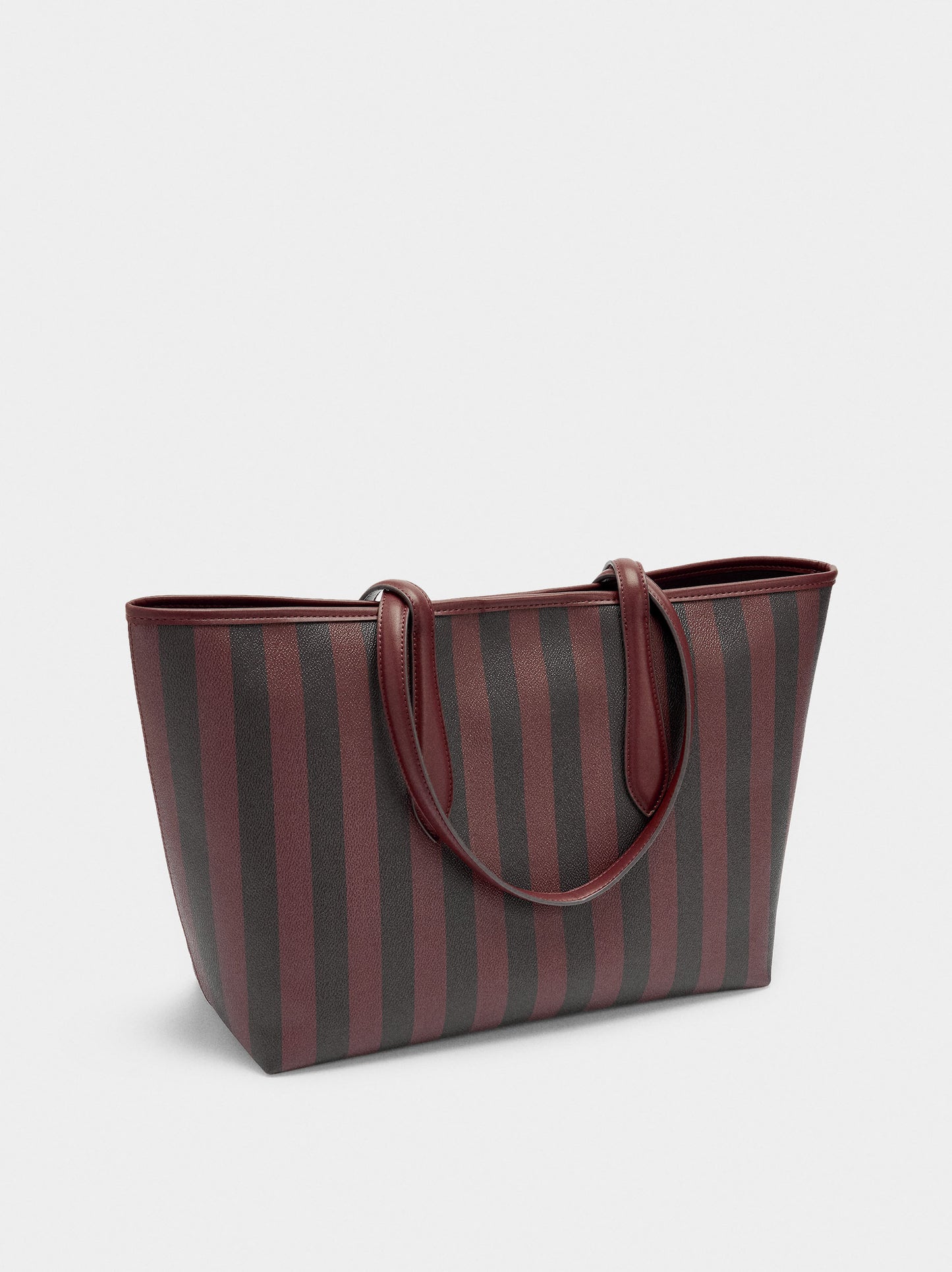 Shopper Bag With Stripes With Removable Bag