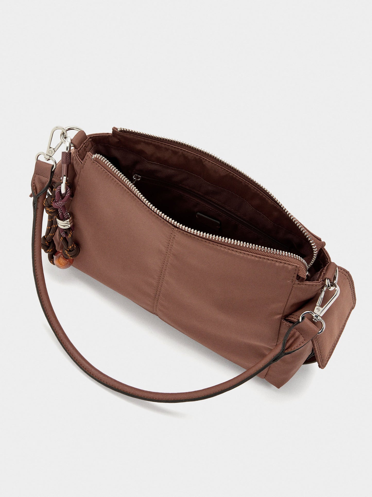 Nylon Crossbody Bag With Pendant
