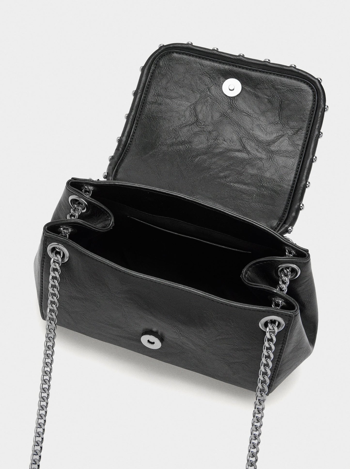 Shoulder Bag With Flap And Studs