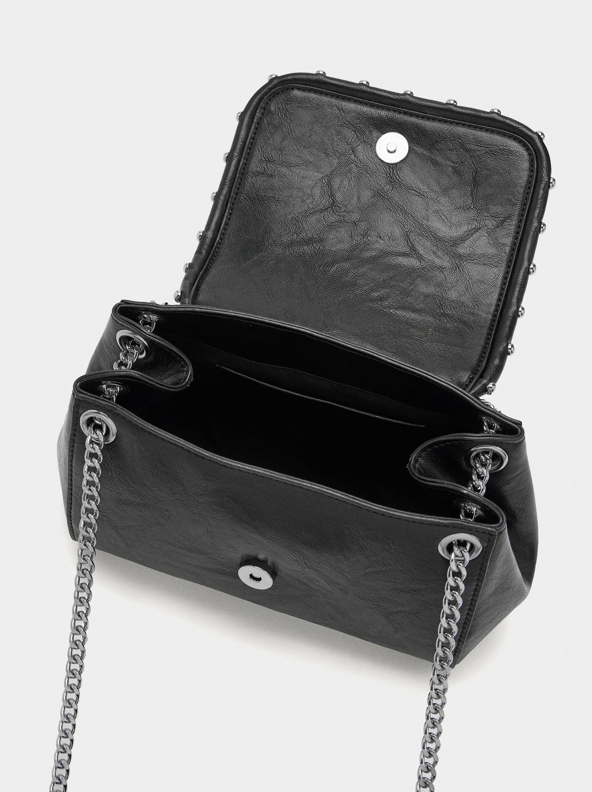 Shoulder Bag With Flap And Studs