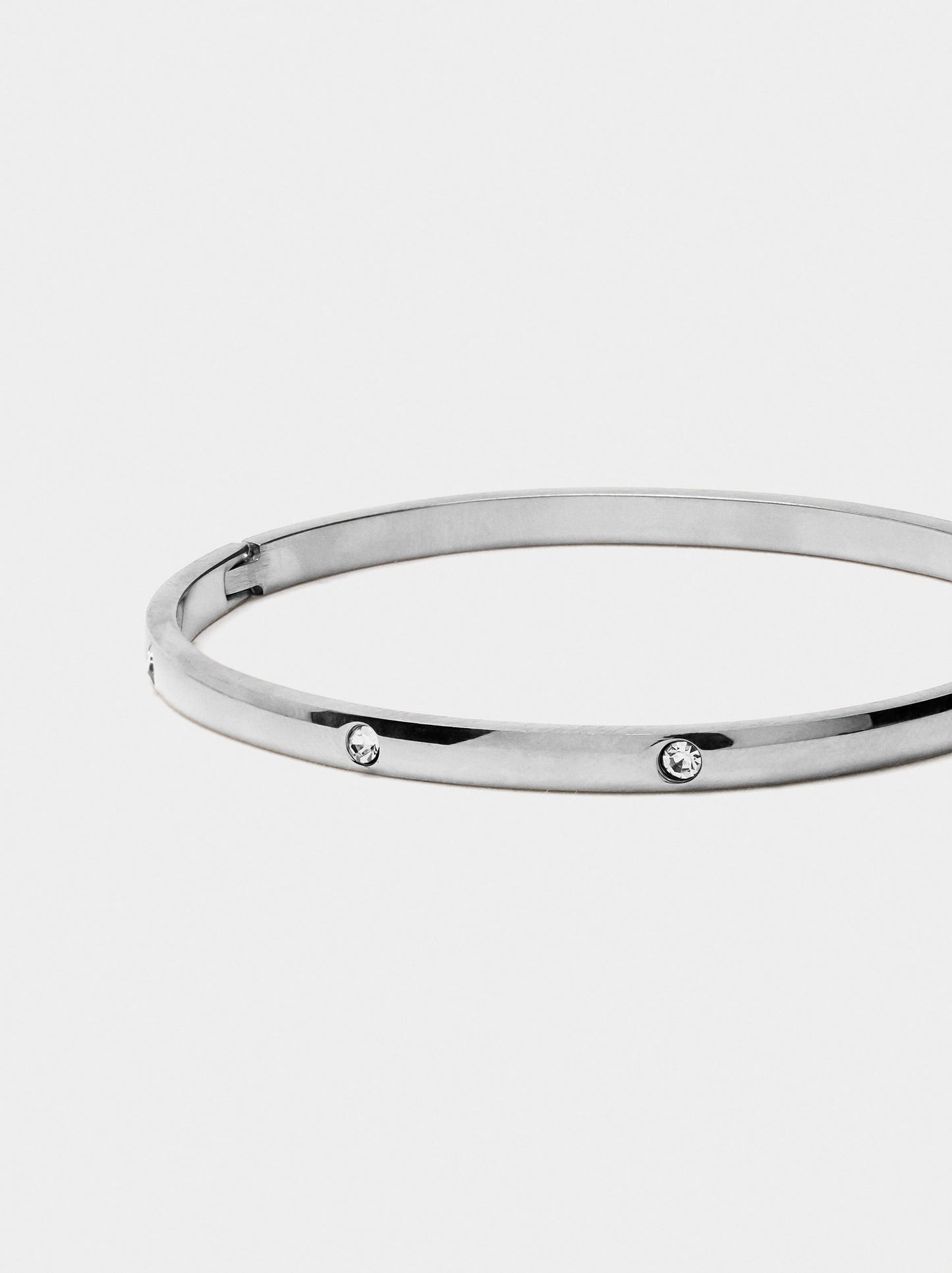 Rigid Bracelet With Crystals - Stainless Steel