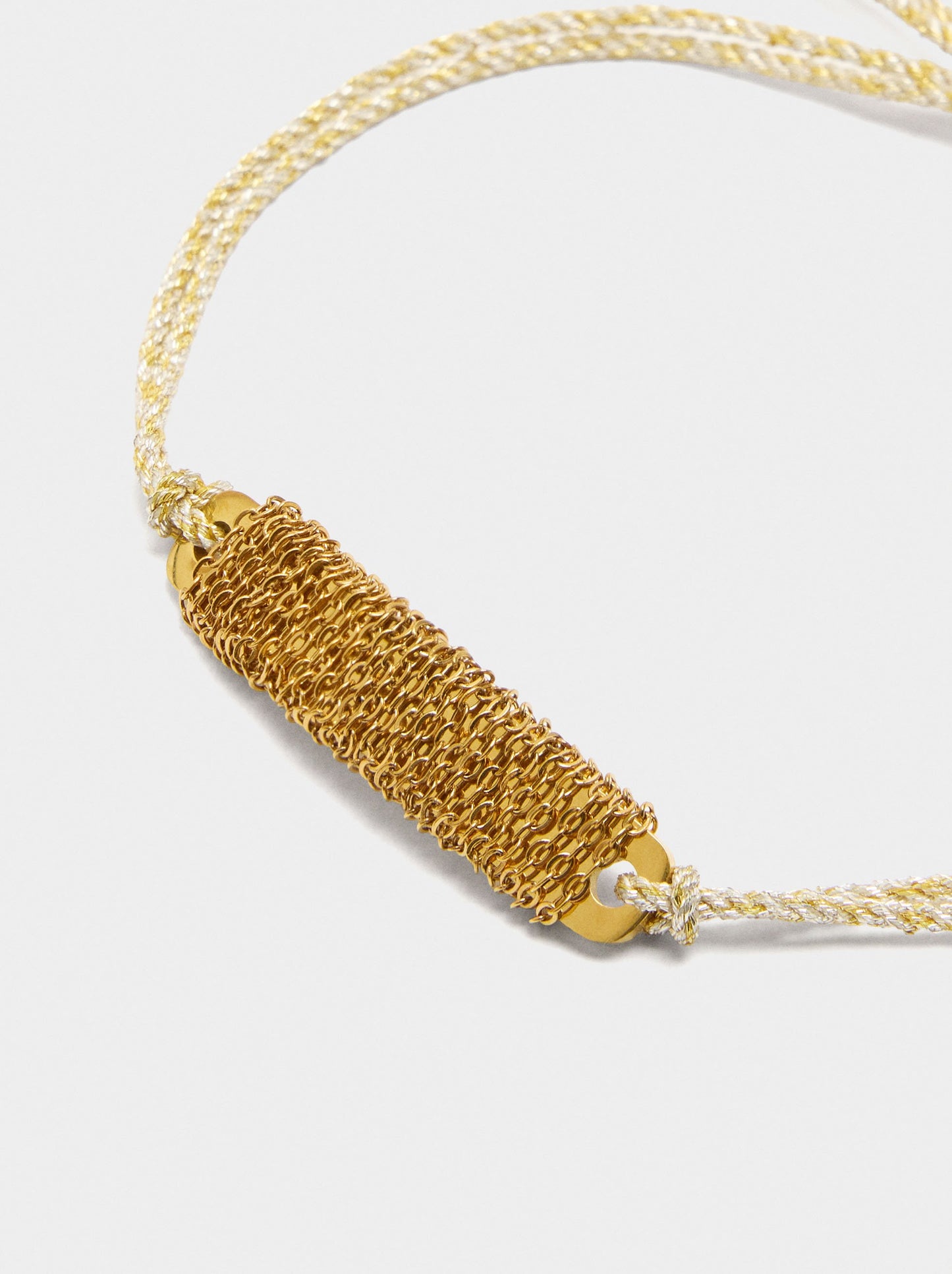 Adjustable Bracelet With Plate And Chains