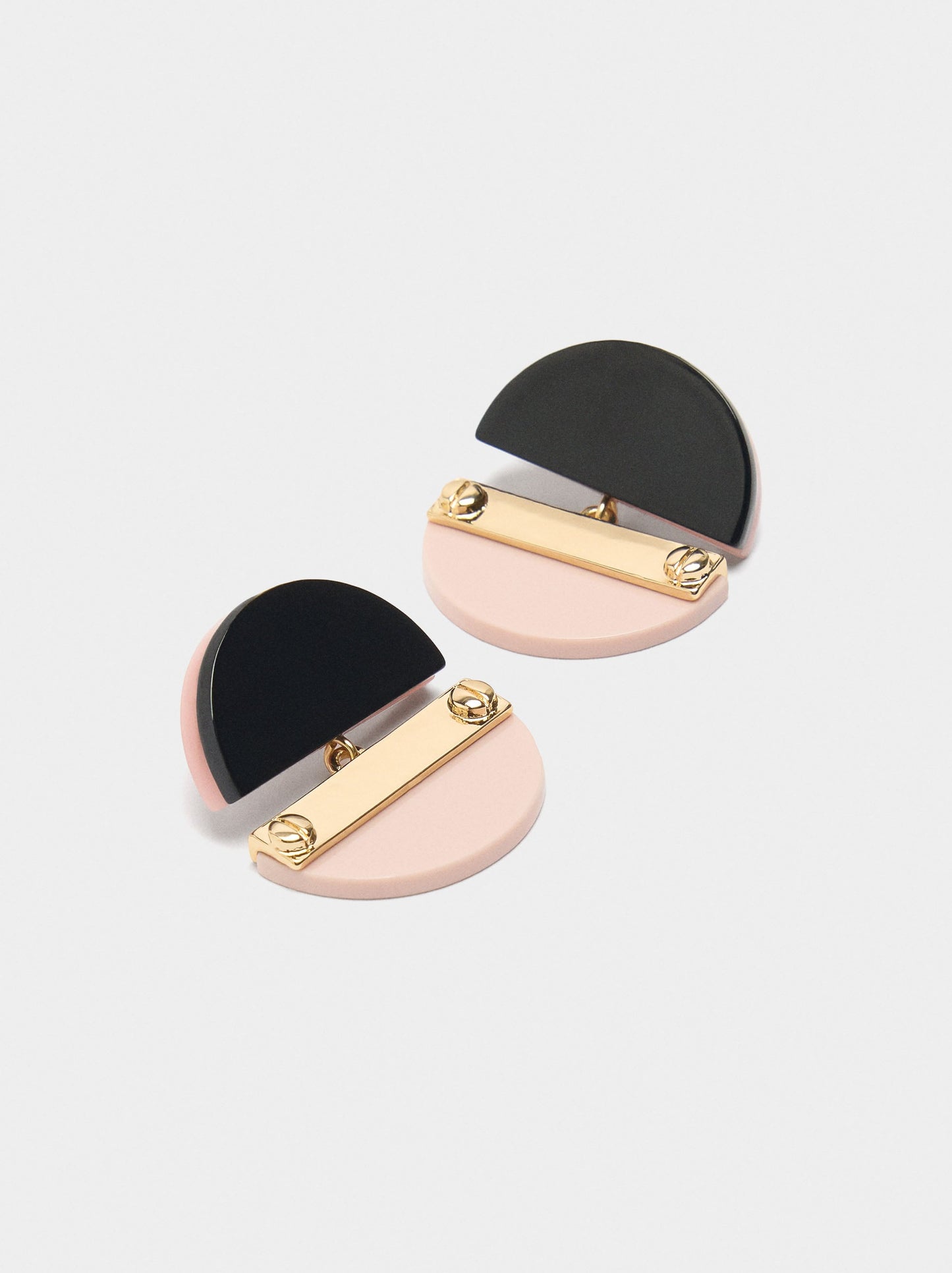 Semi-Circle Earrings With Resin