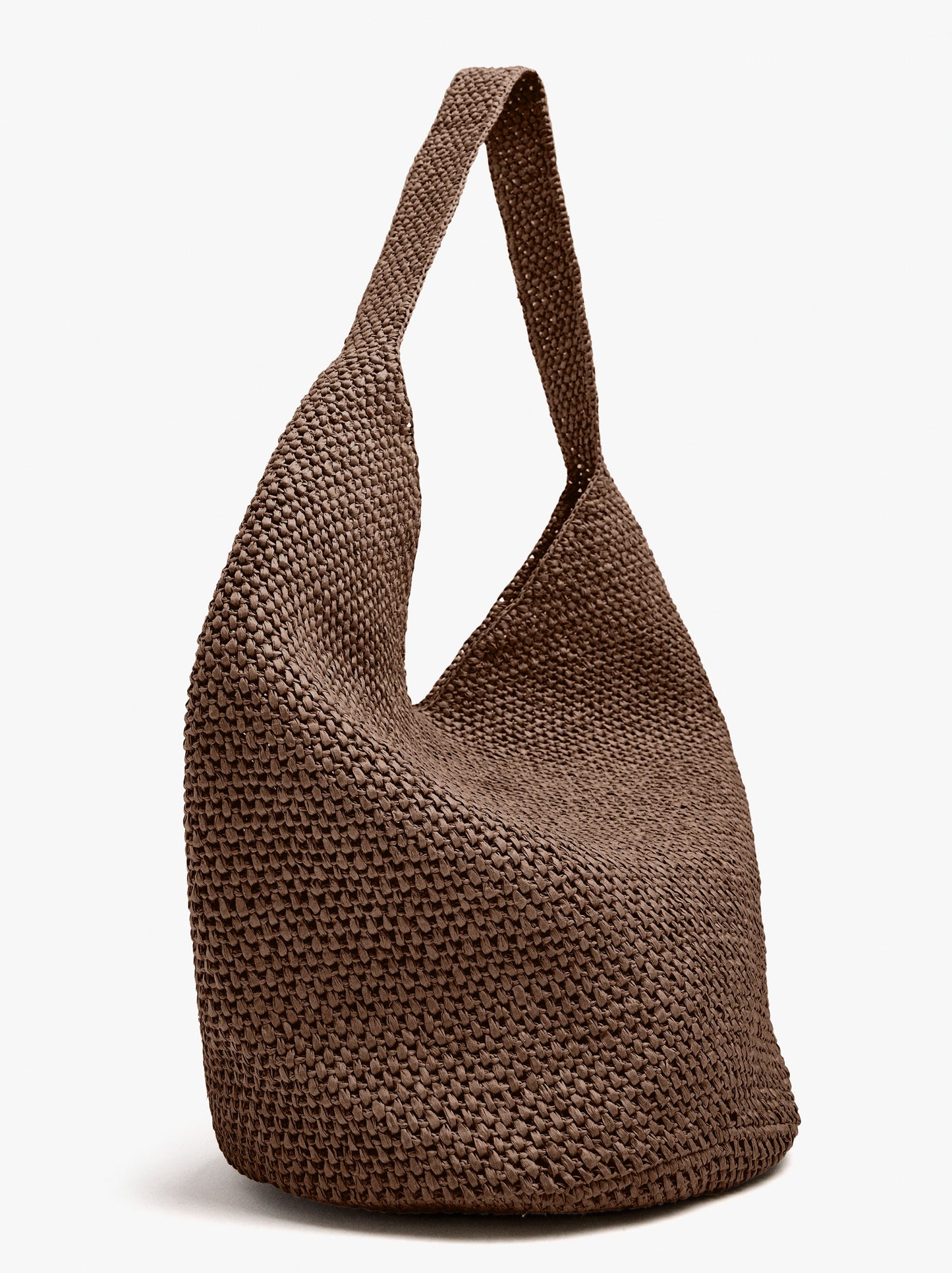 Shoulder Bag With Straw Effect