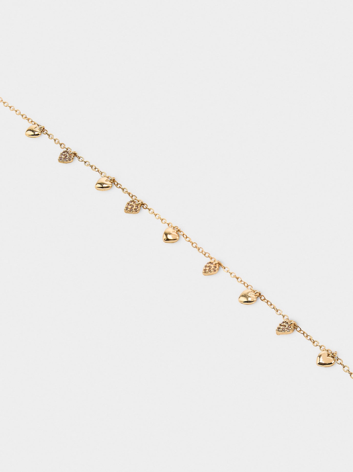 Necklace With Hearts And Cubic Zirconia