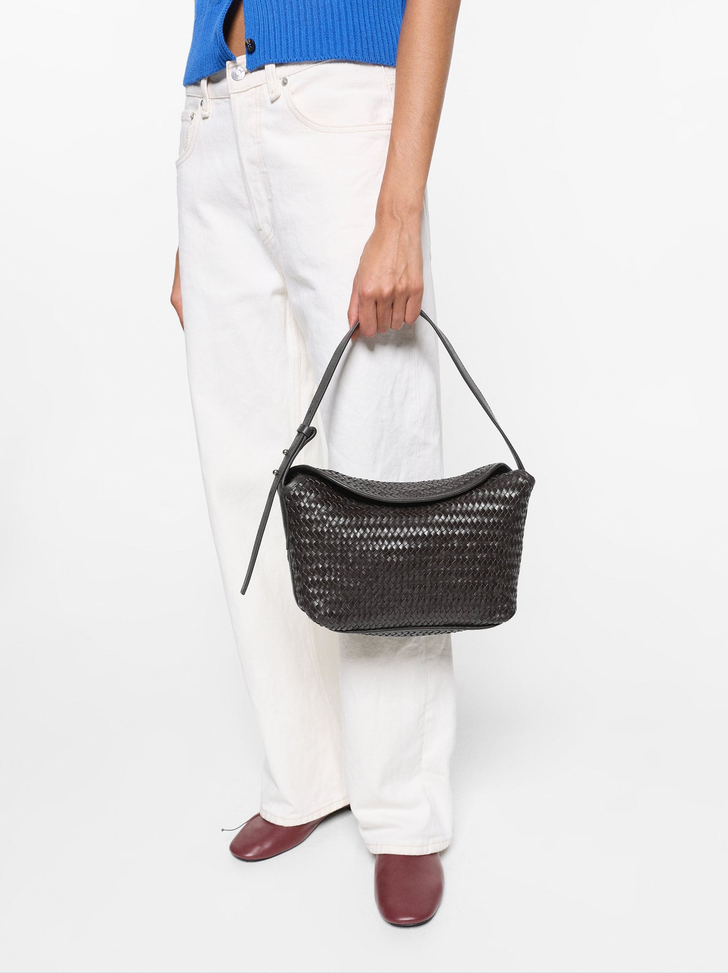 Shoulder Bag With Braided Leather