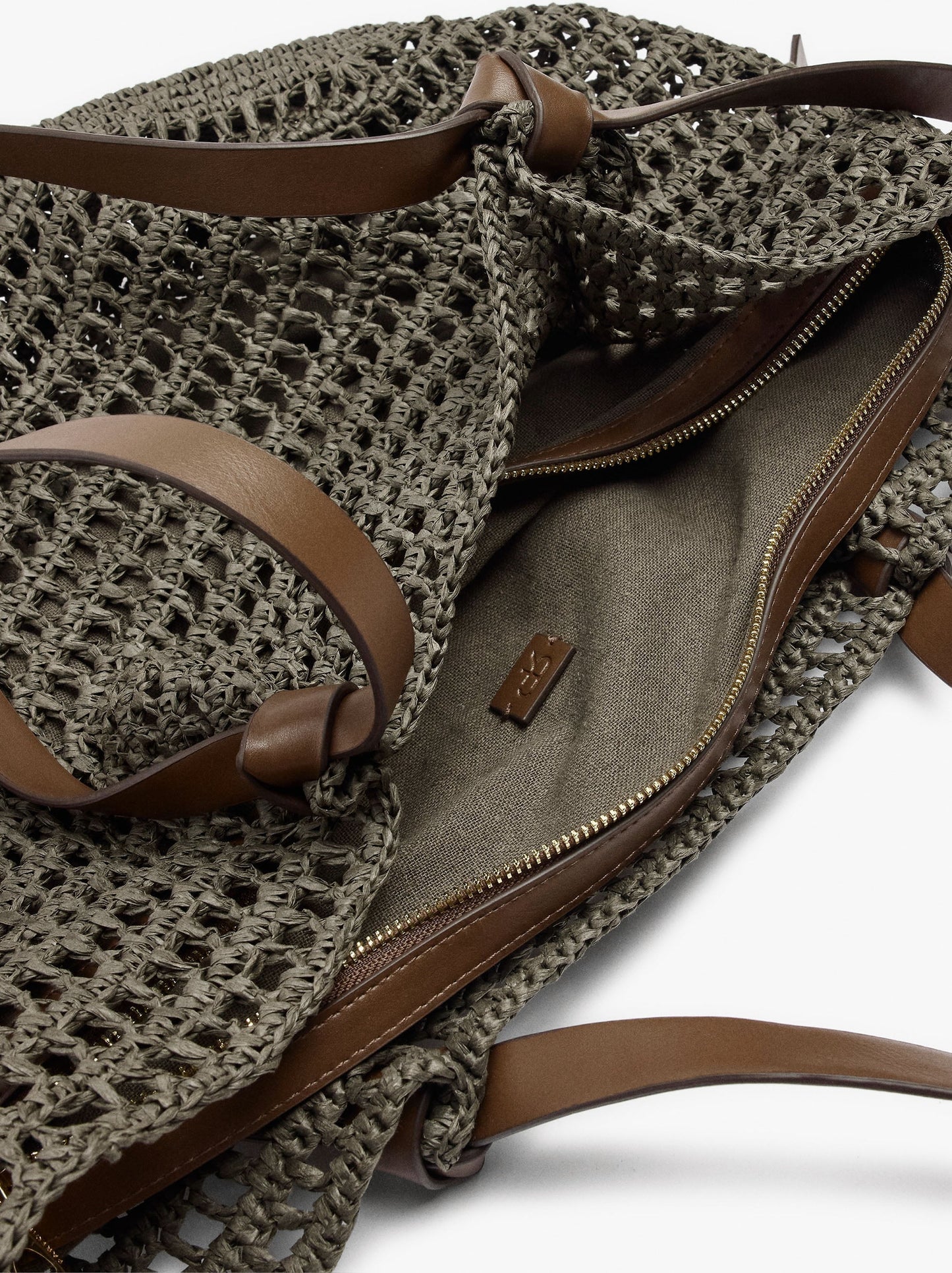 Shopper Bag With Straw Effect With Removable Bag