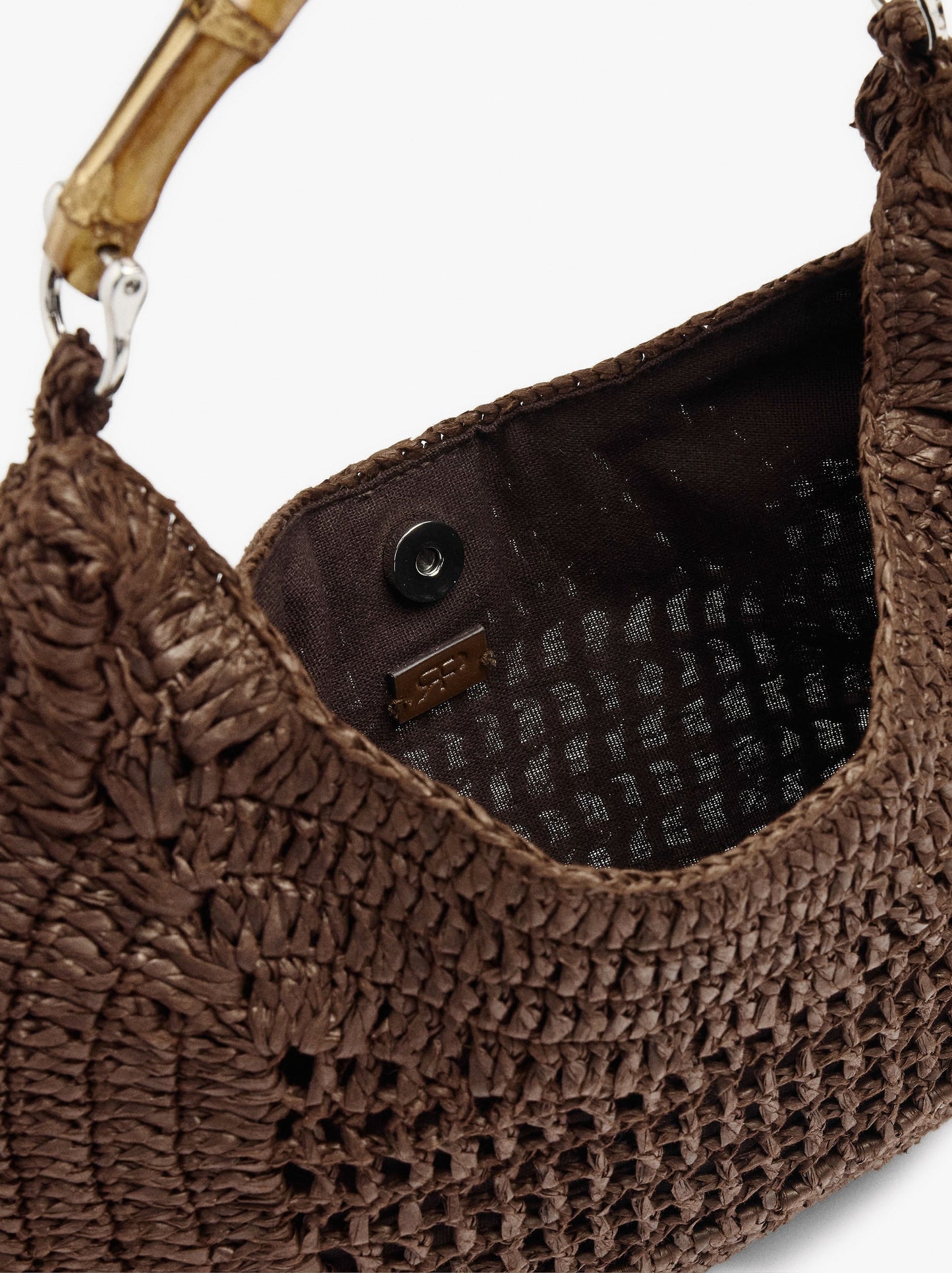 Hobo Bag Paper Straw With Bamboo