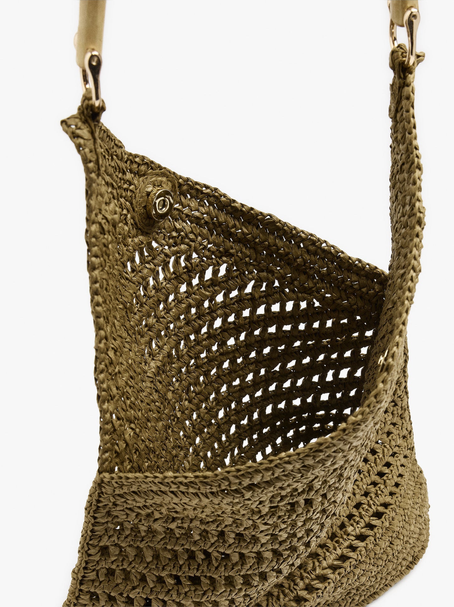 Handbag With Paper Straw Effect With Bamboo