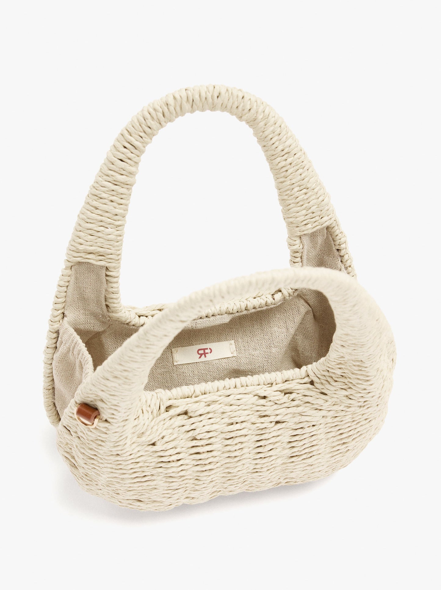 Rigid Handbag With Paper Straw Effect