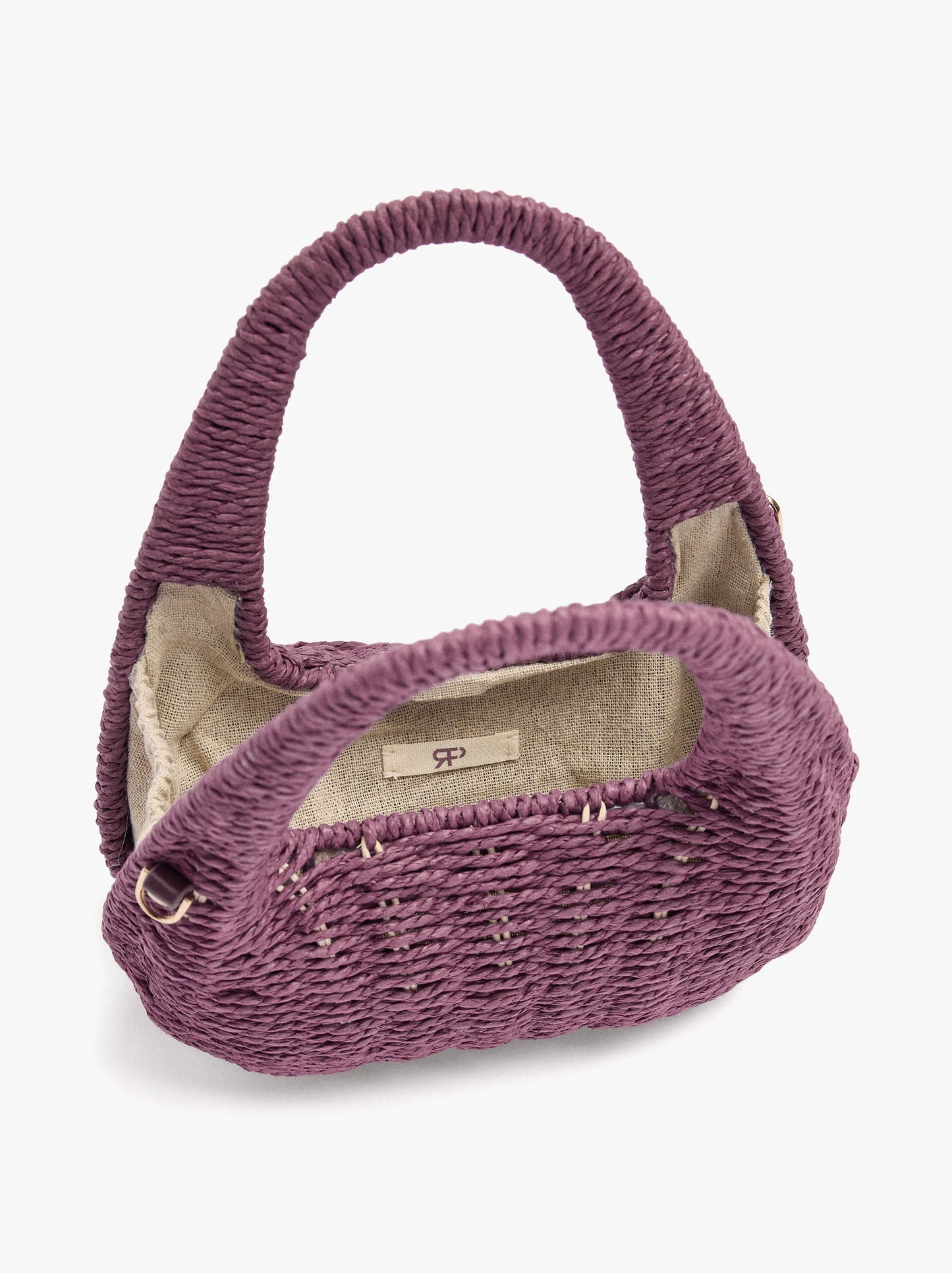 Rigid Handbag With Paper Straw Effect