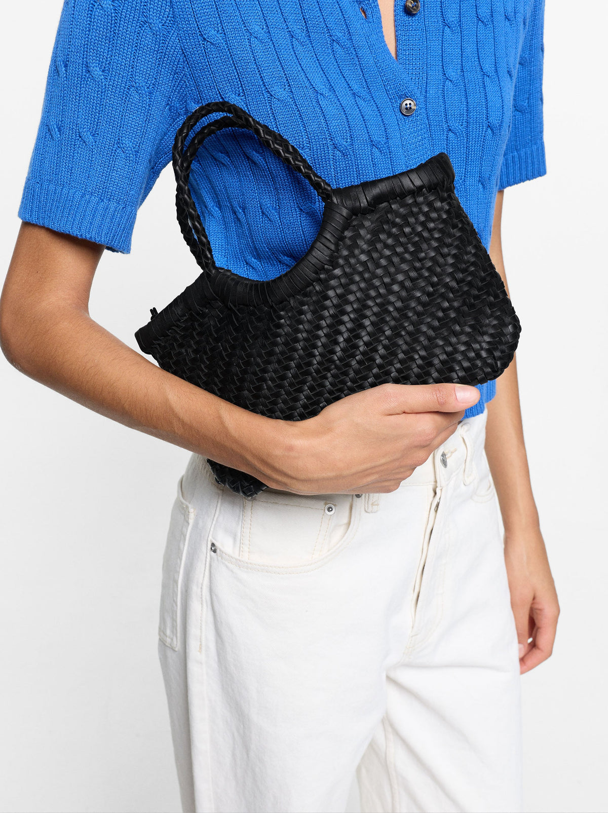 Tote Bag With Braided Leather