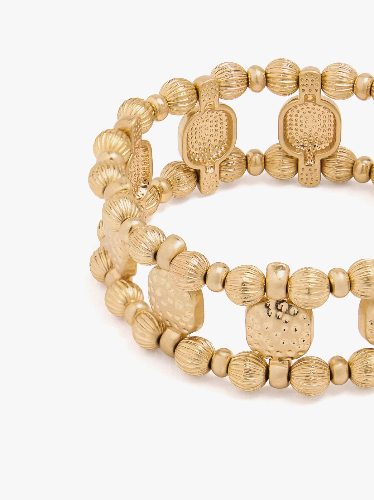 Elastic Bracelet With Striped Beads