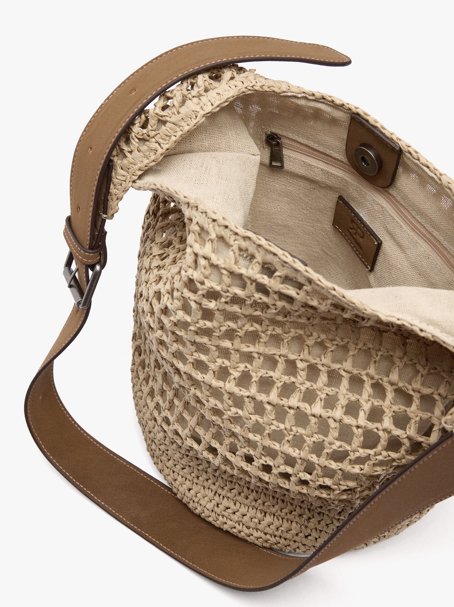 Bucket Bag With Paper Straw Effect