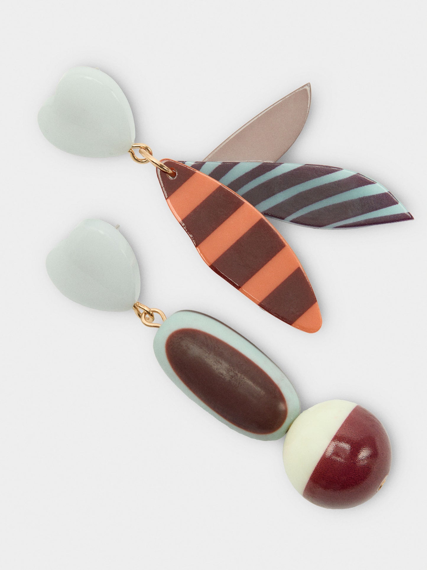 Asymmetric Earrings With Multicolor Beads