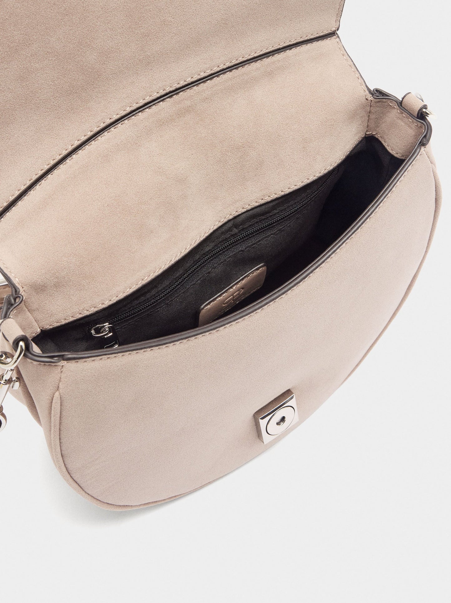 Leather-Effect Crossbody Bag With Flap