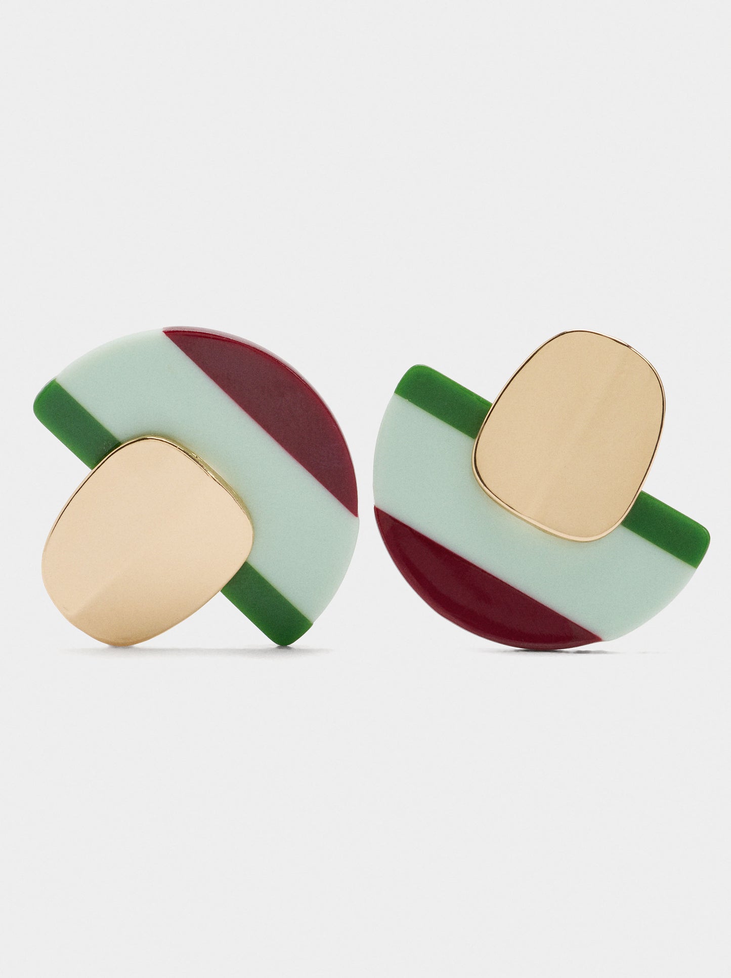 Semicircle Earrings With Stripes