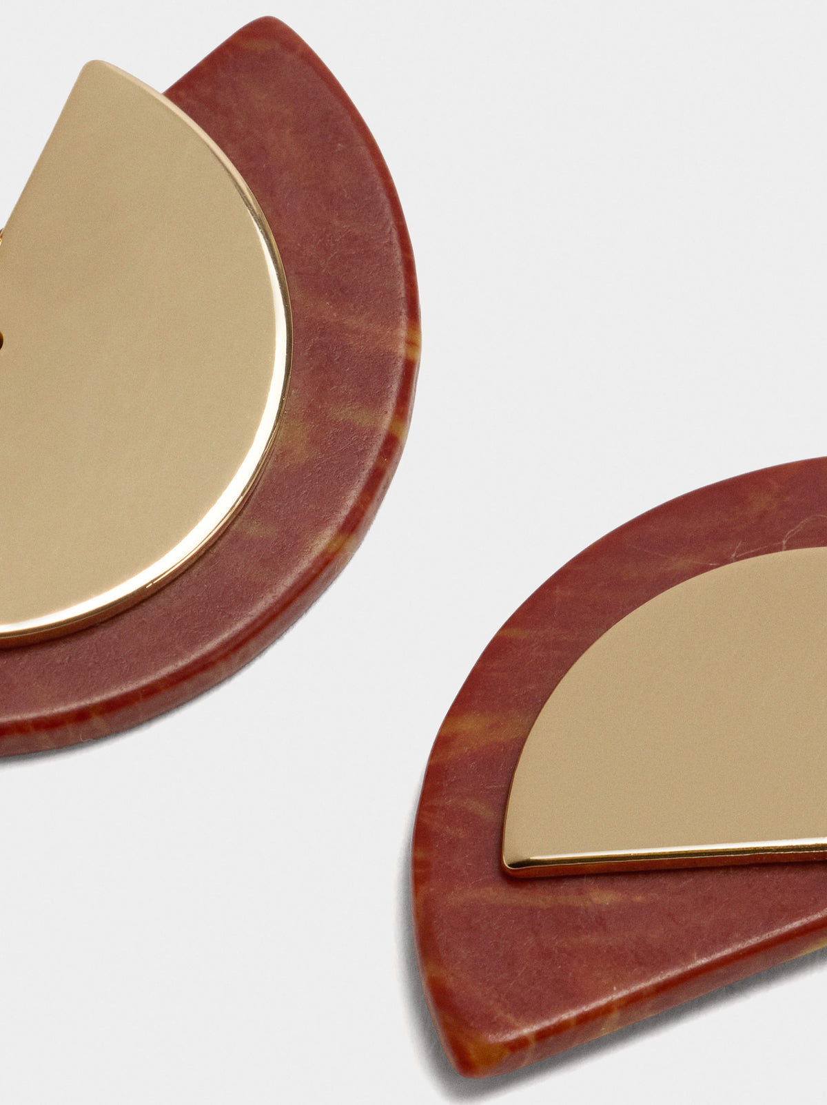 Semicircle Earrings With Stone Effect