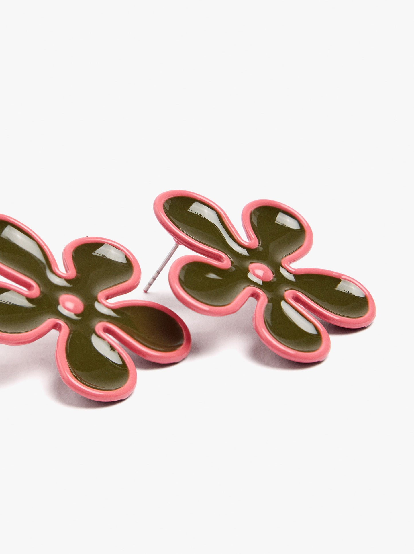 Flower Earrings With Enamel