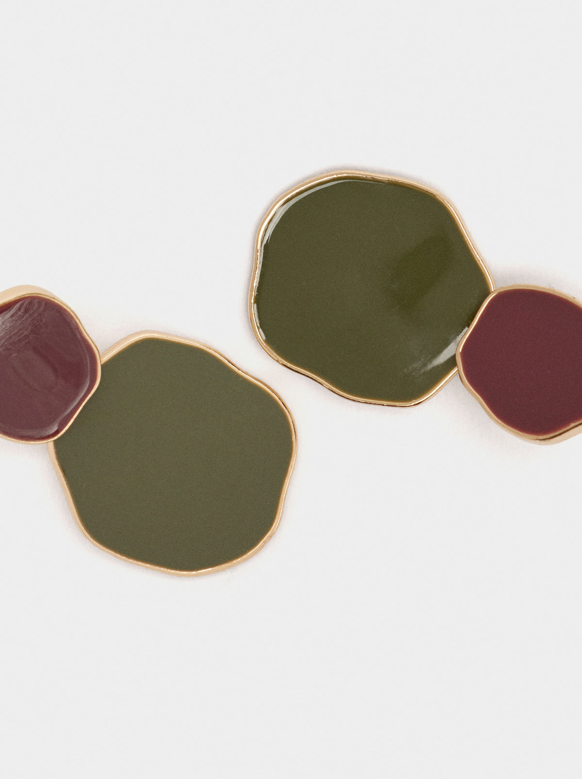 Irregular Earrings With Enamel