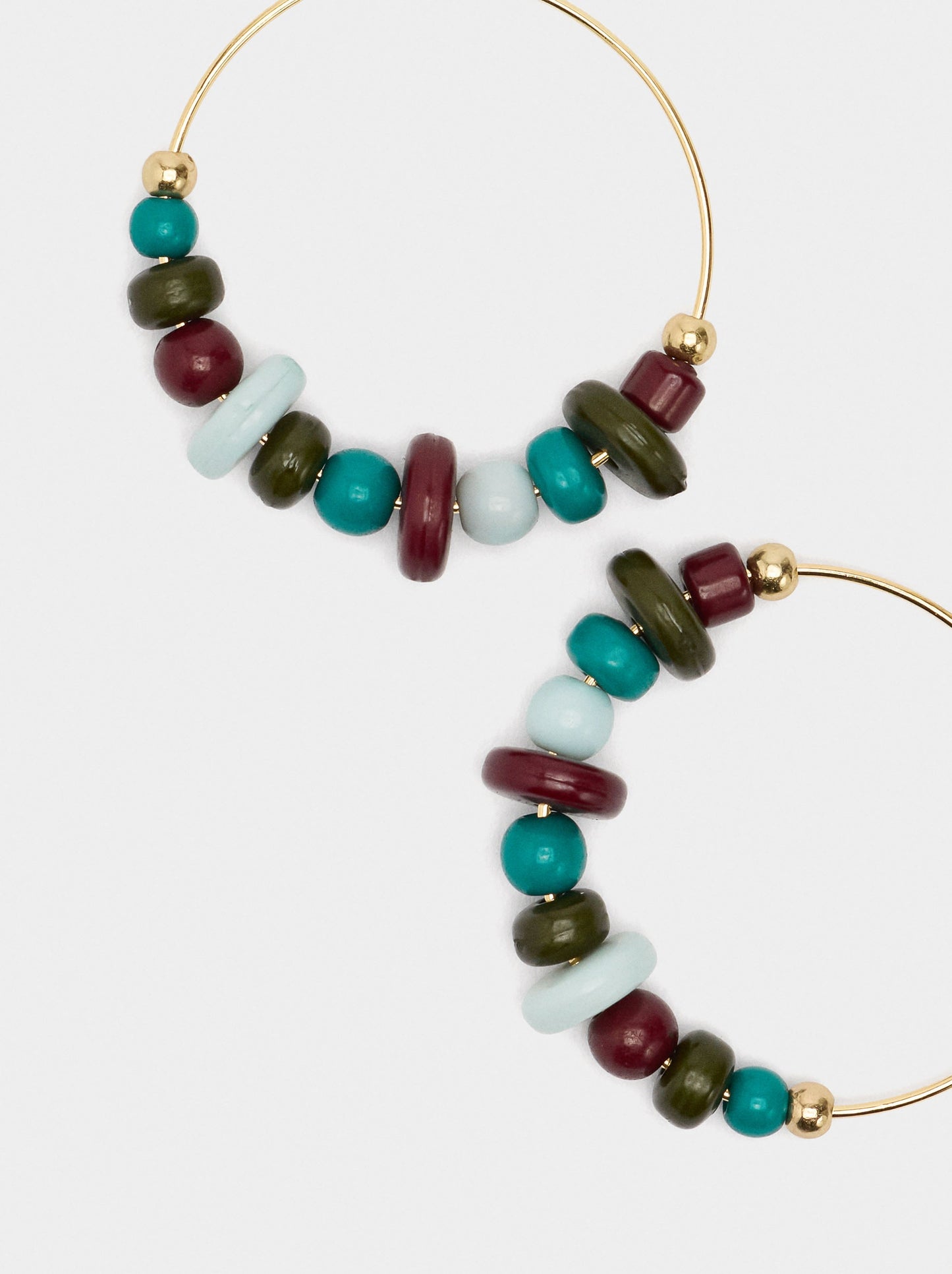 Hoop Earrings With Multicolor Beads