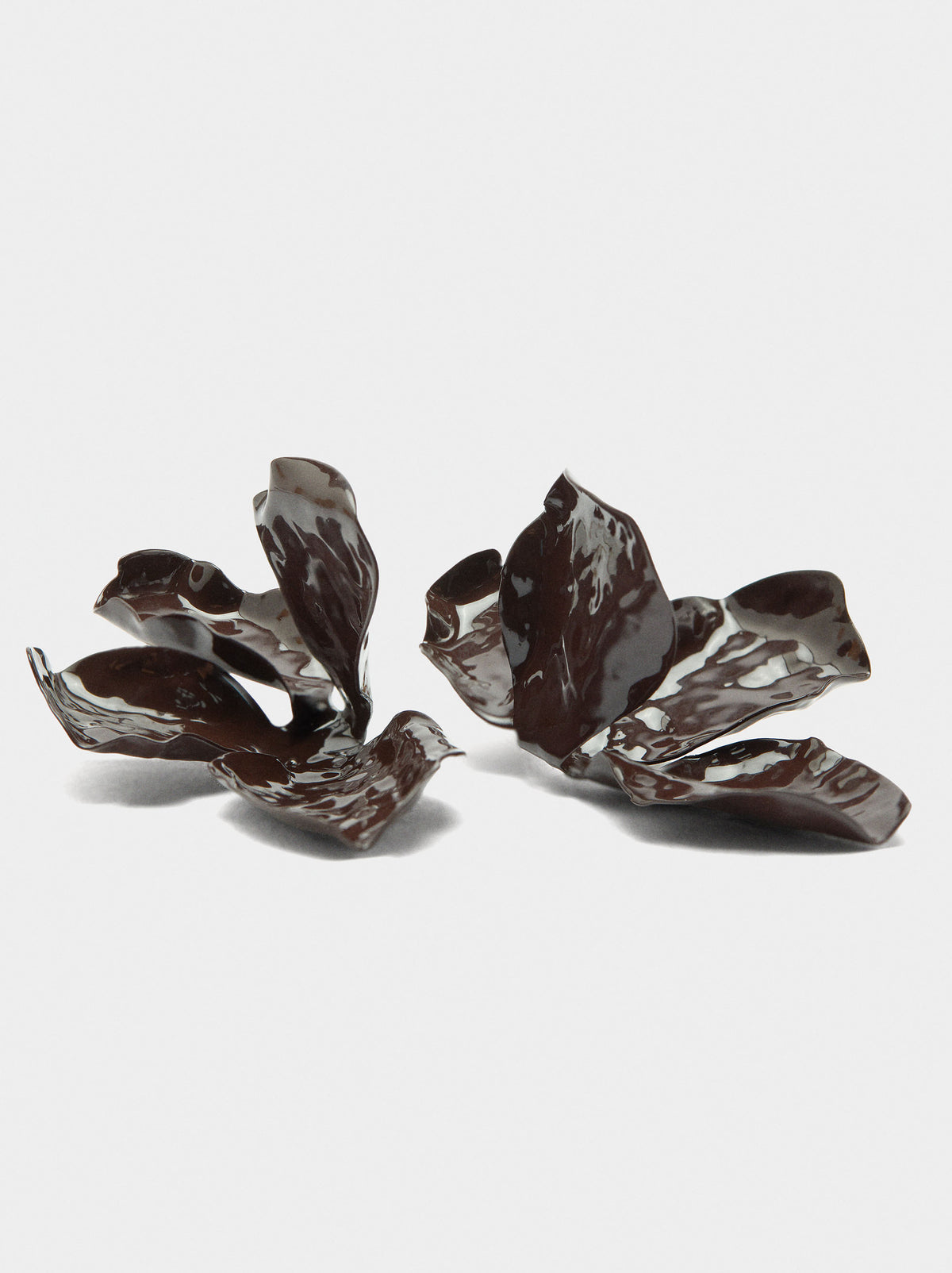 Half-Flower Earrings With Embossed