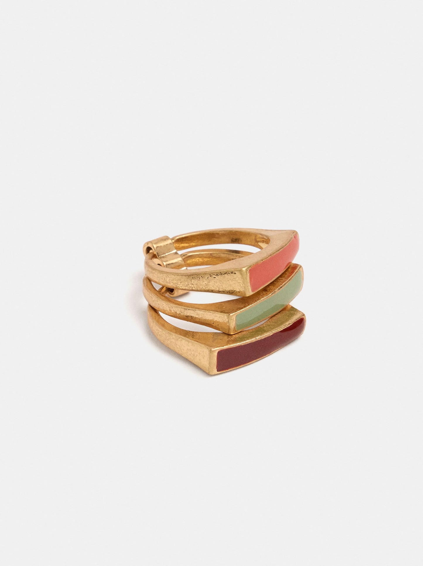 Triple Ring With Enamel