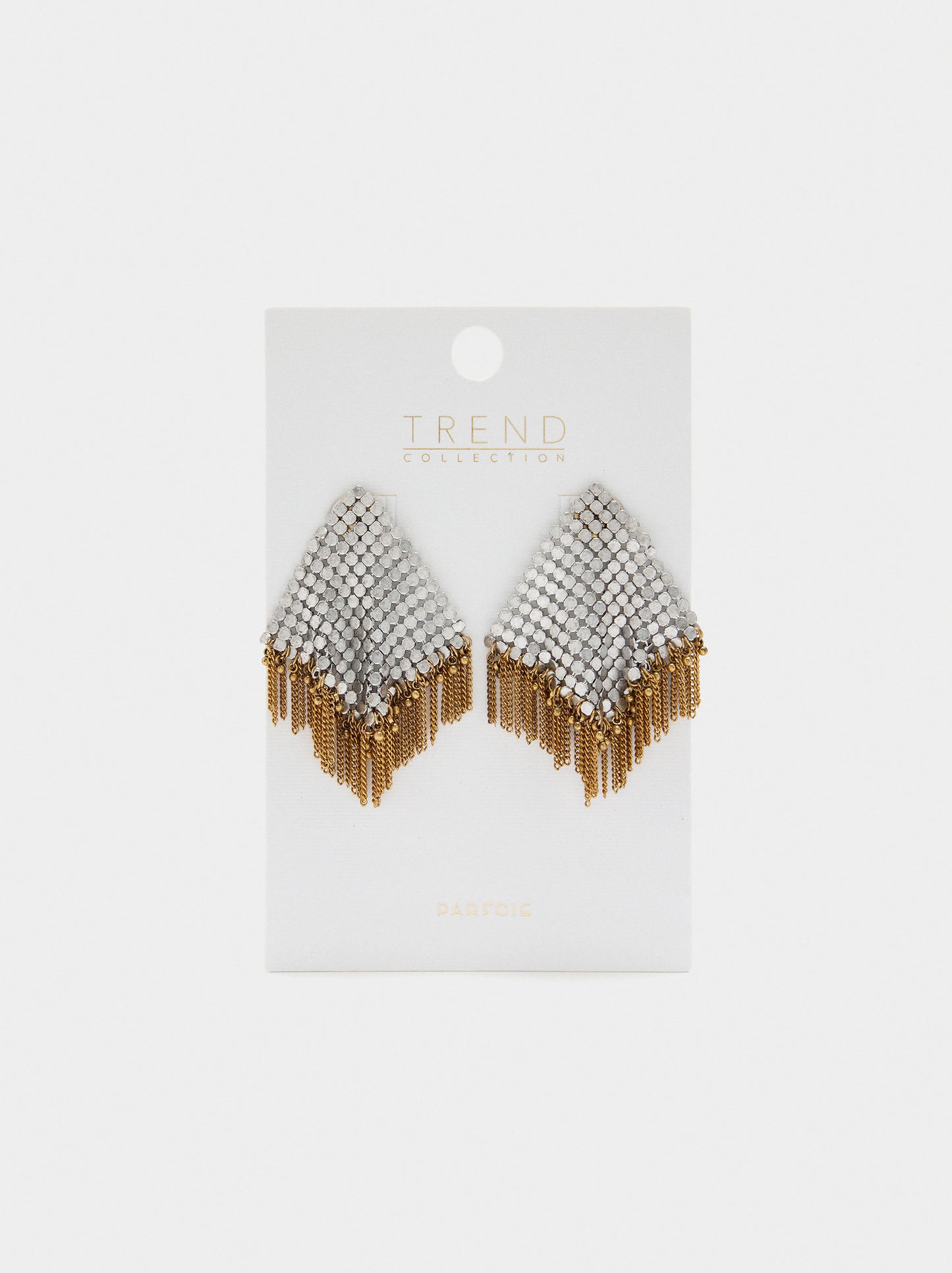 Maxi Diamond-Shaped Earrings With Fringes