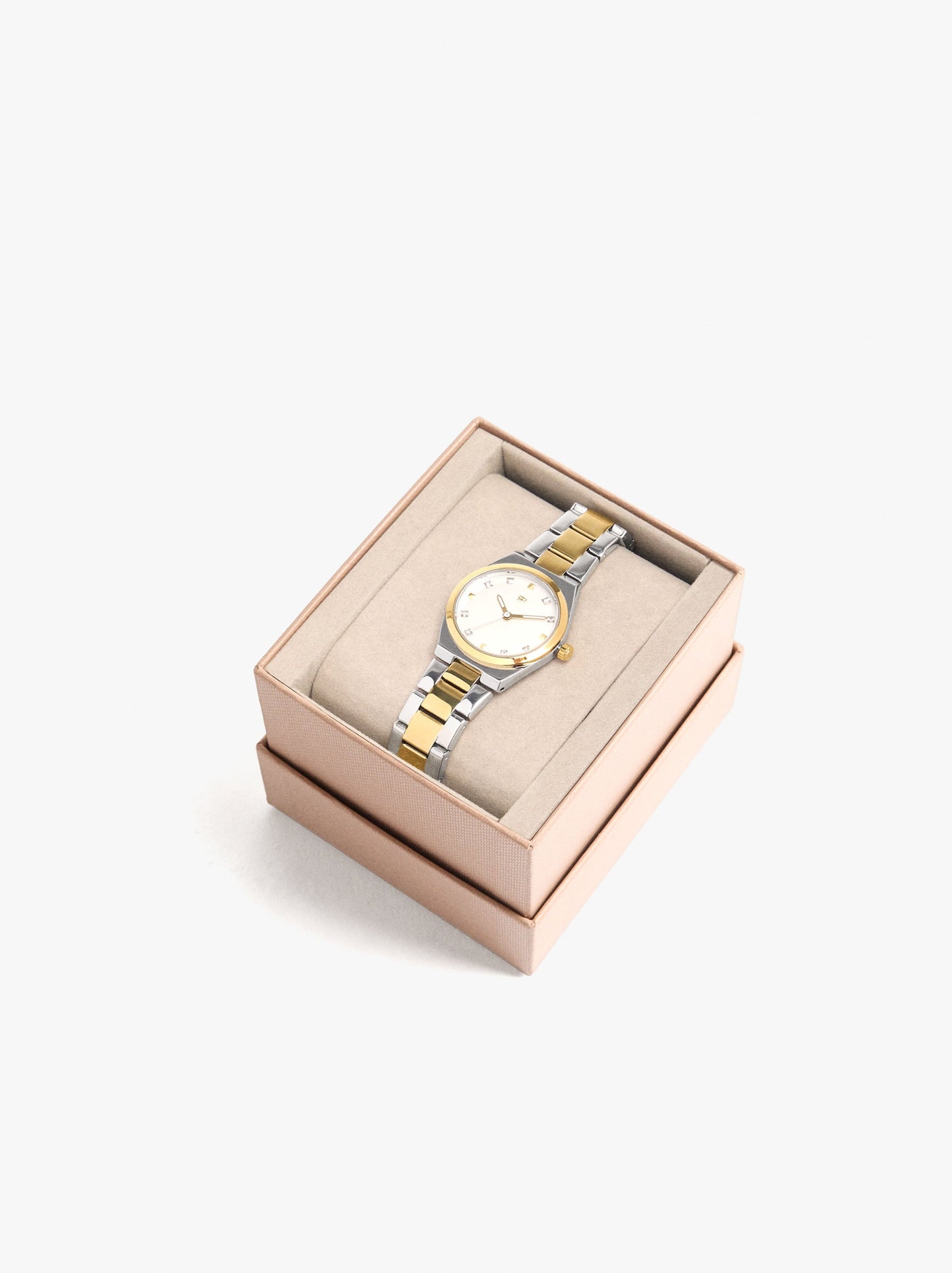 Bicolor Watch With Stainless Steel Bracelet