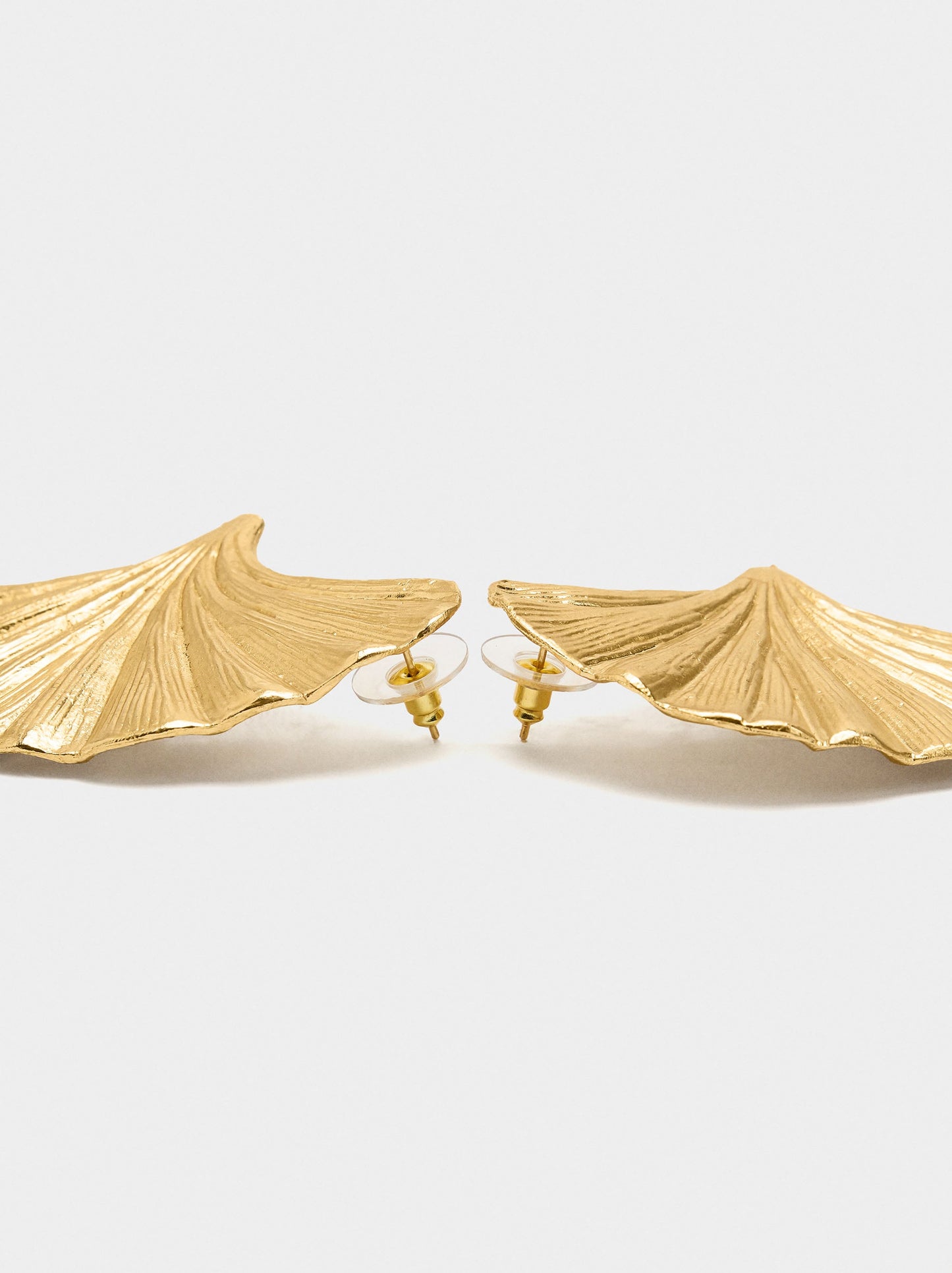 Maxi Fan-Shaped Striped Earrings