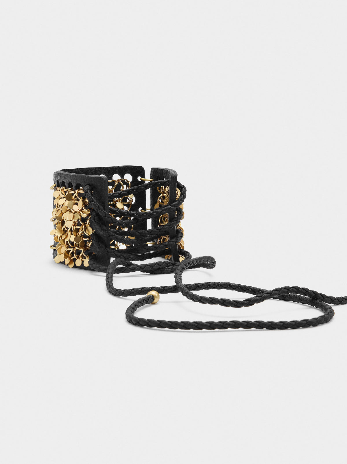 Wide Bracelet With Leather