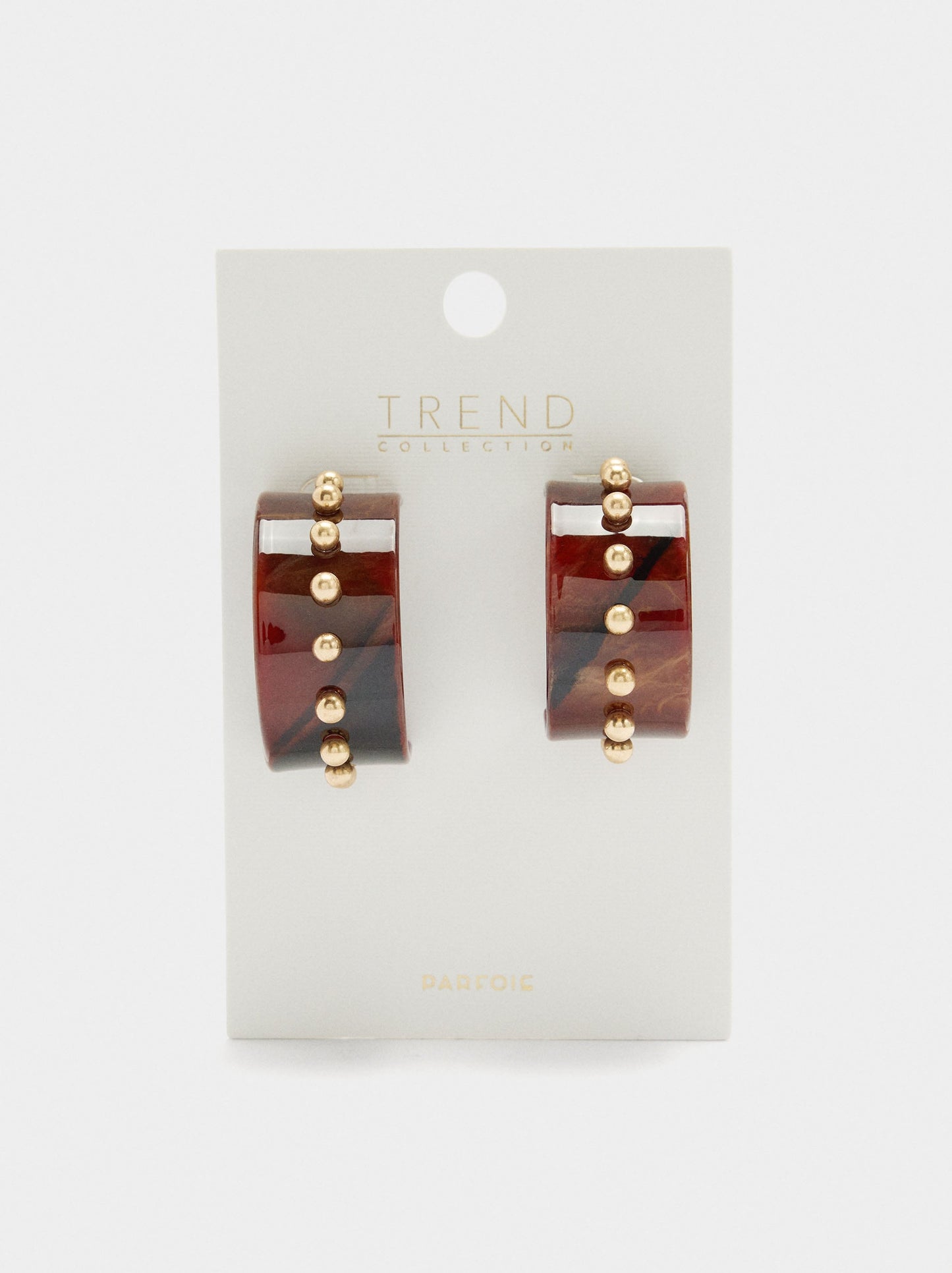 Maxi Stone-Effect Hoop Earrings With Spheres