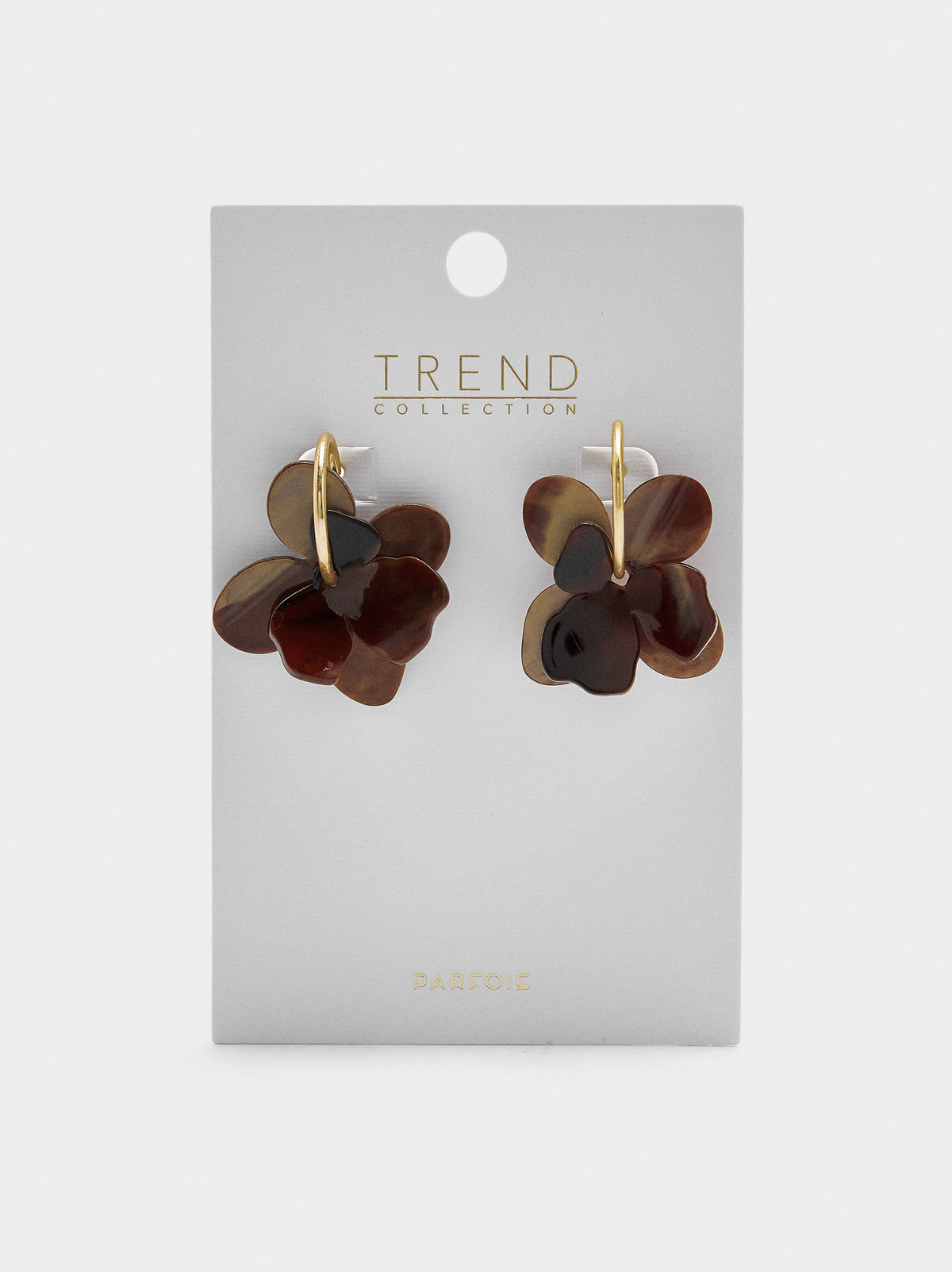 Maxi Hoop Earrings With Double Flower And Stone Effect