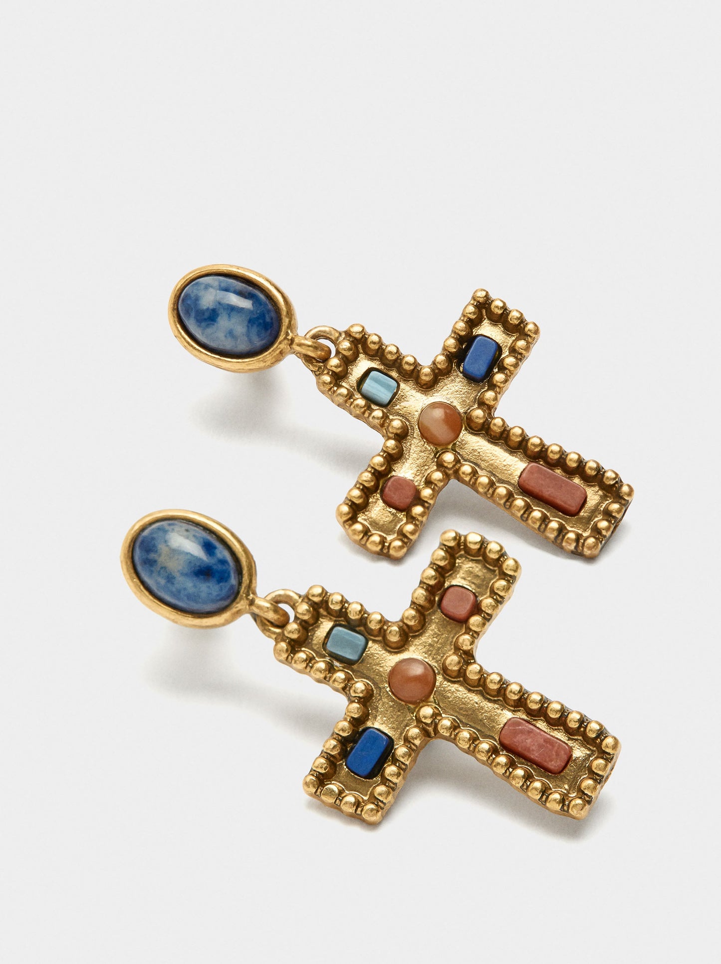 Cross Earrings With Stones