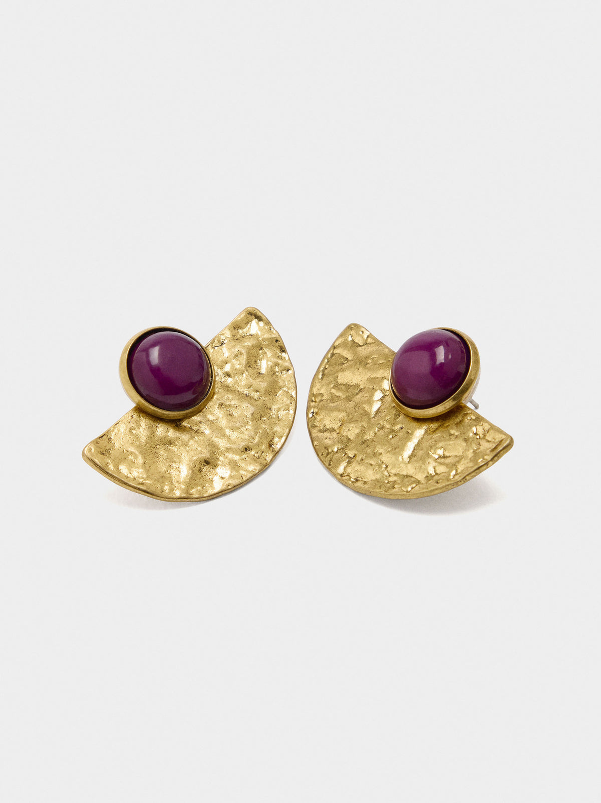 Fan And Sphere Stone-Effect Earrings