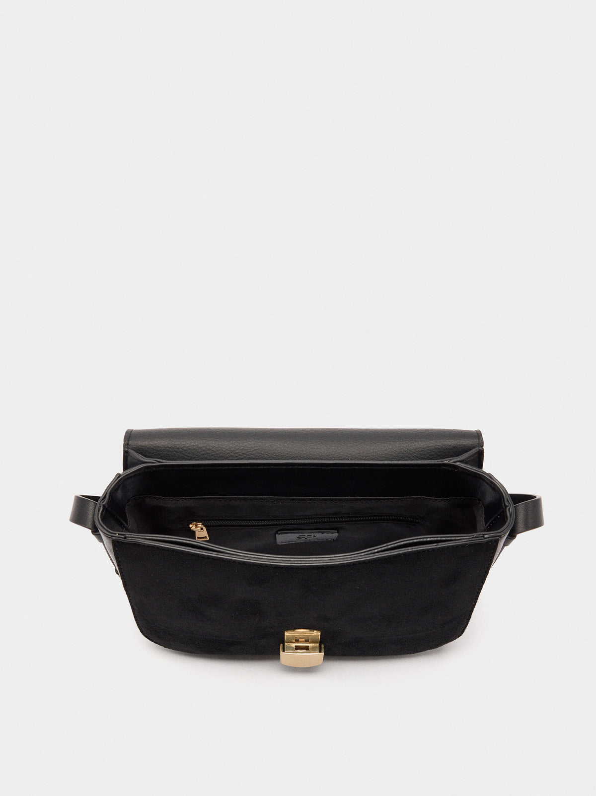 Leather-Effect Crossbody Bag With Flap
