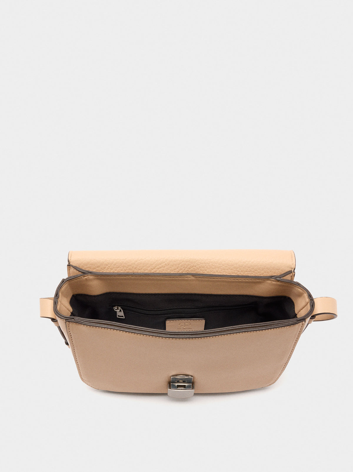 Leather-Effect Crossbody Bag With Flap