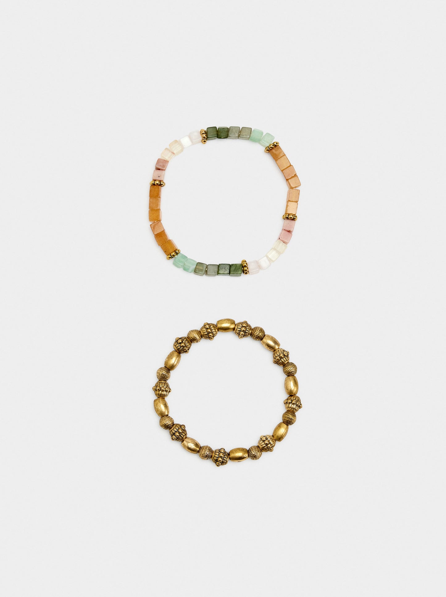 Set Of Bracelets With Multicolor Stones