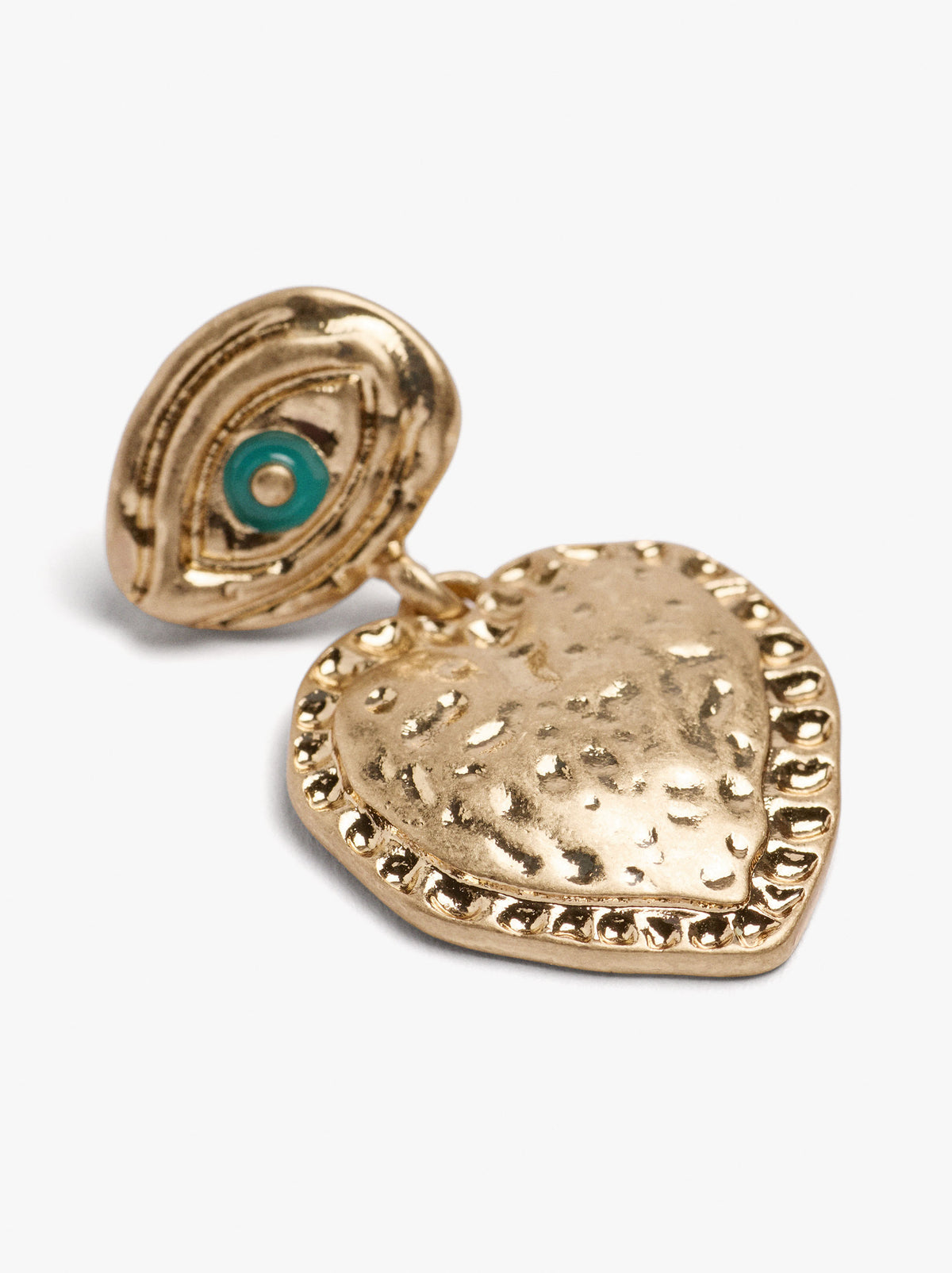 Long Earrings With Eye And Heart
