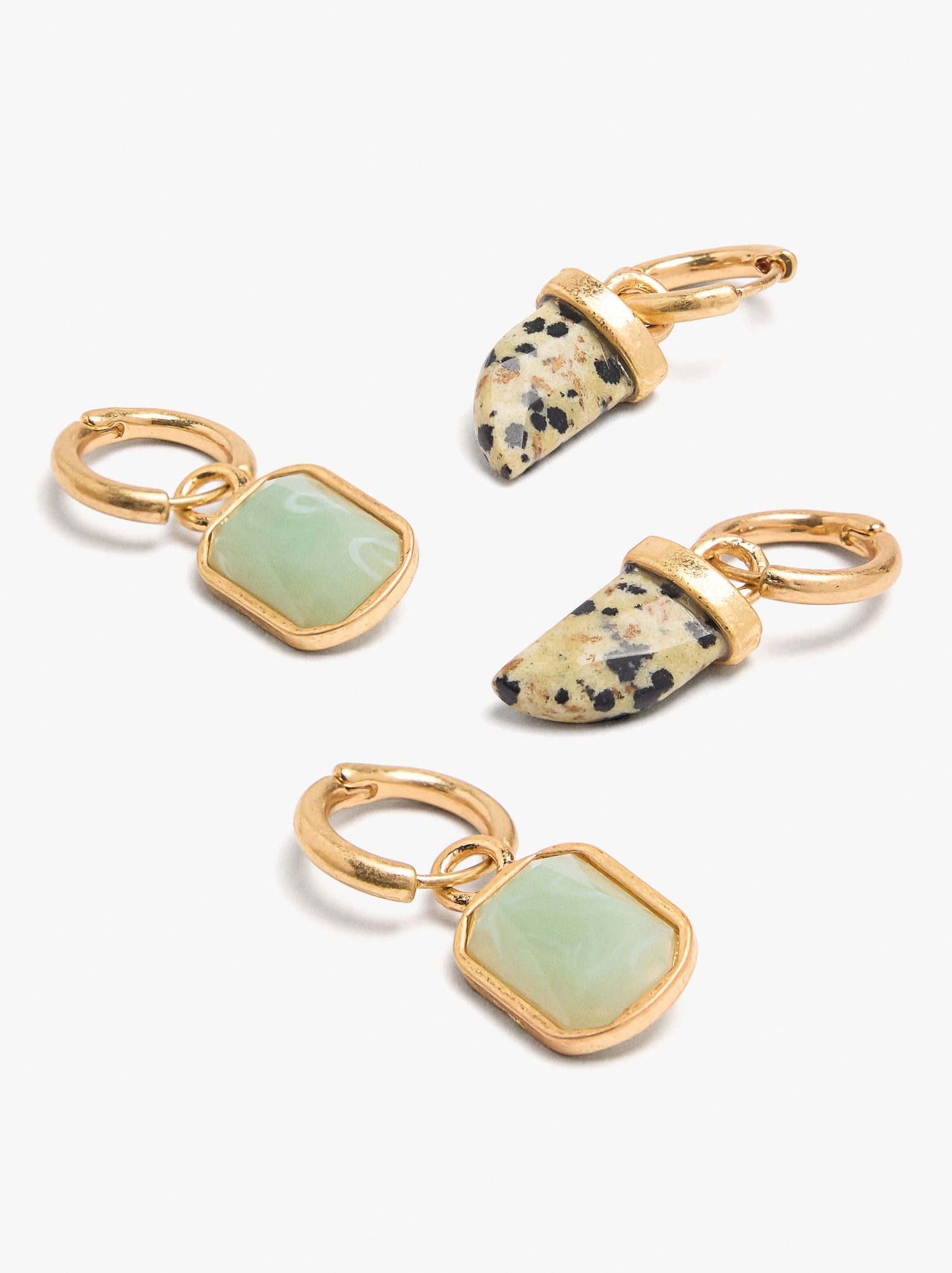 Set Of Hoop Earrings With Stones