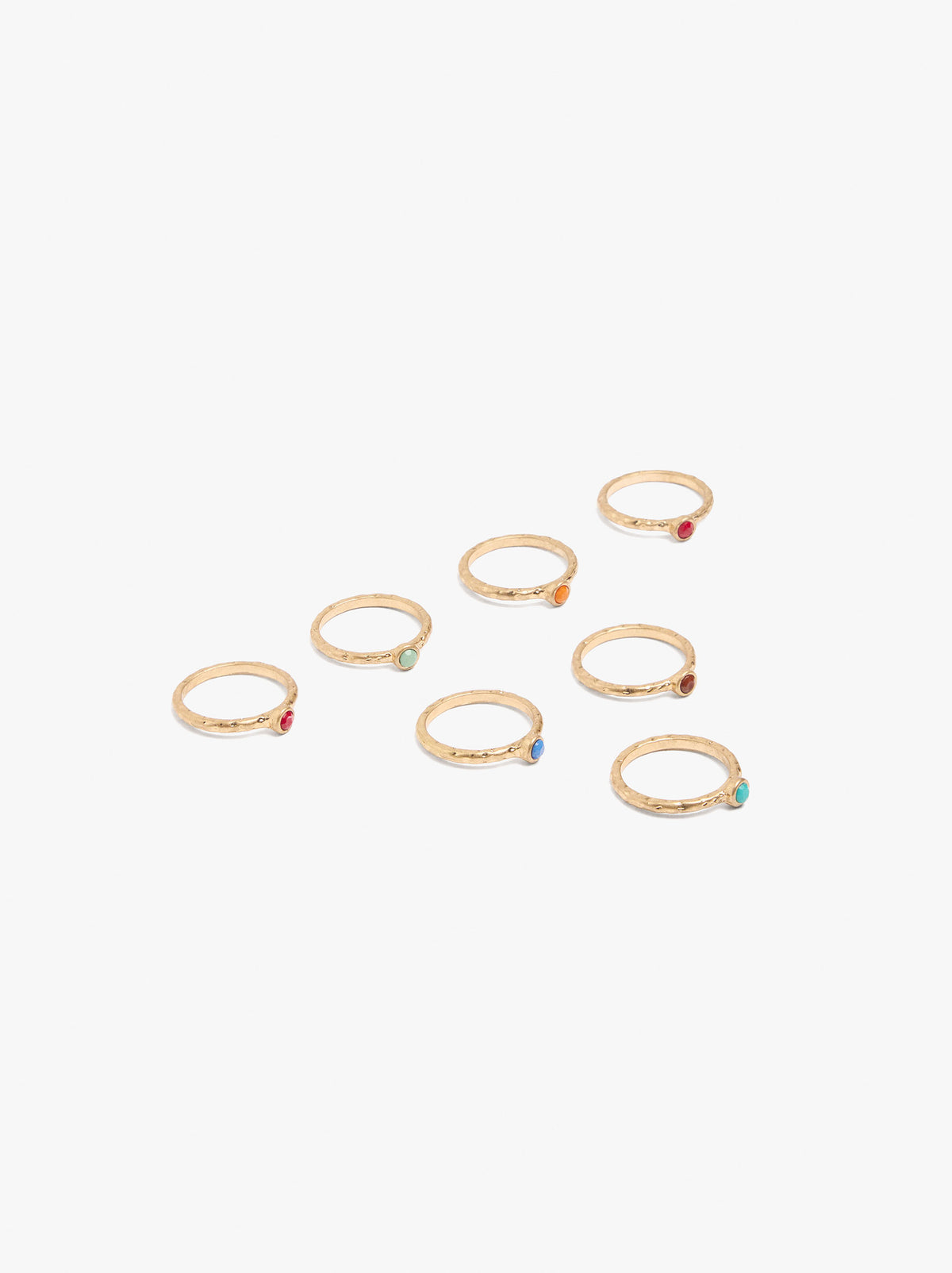 Set Of Rings With Colour Detail