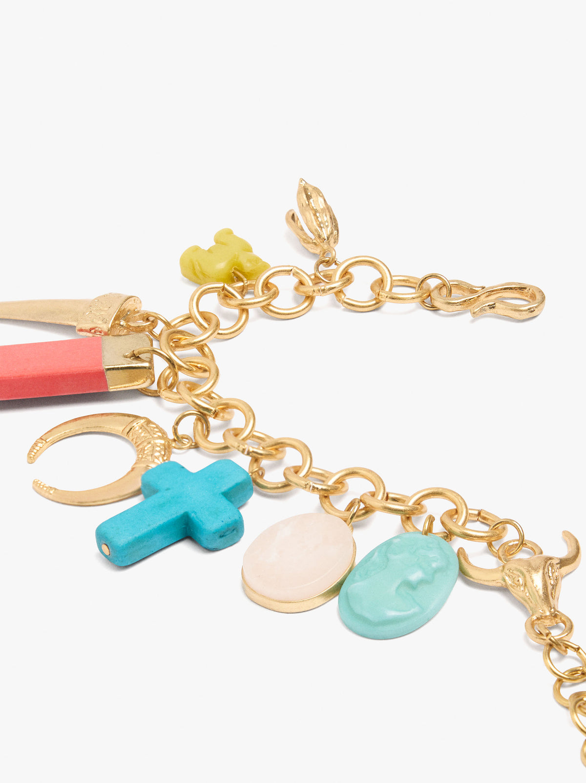 Bracelet Of Links With Stone Pendants