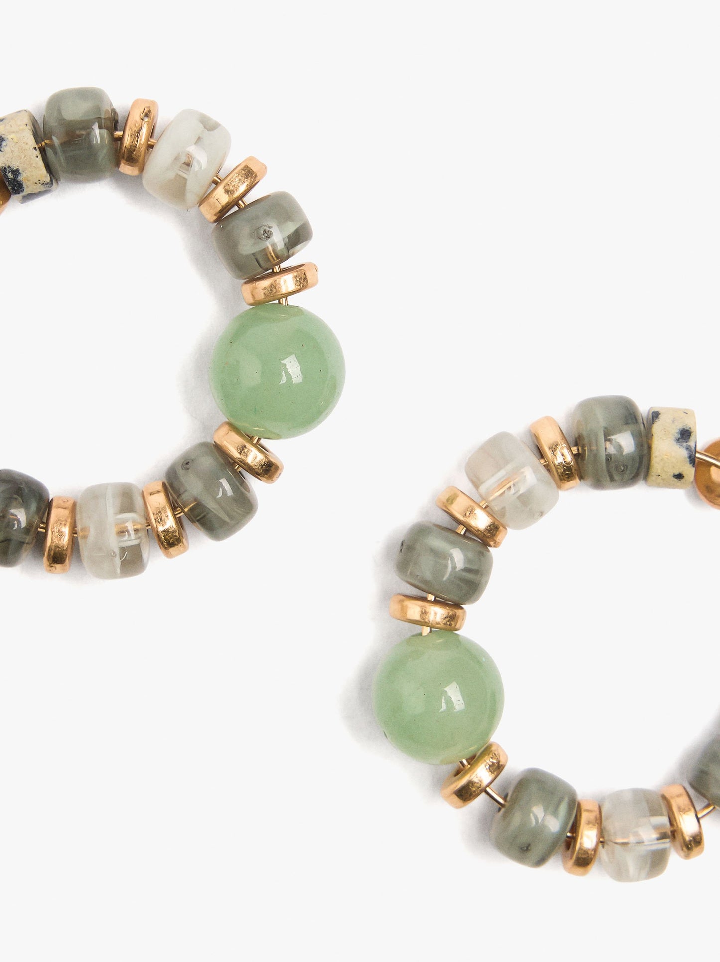 Hoop Earrings With Stone Beads